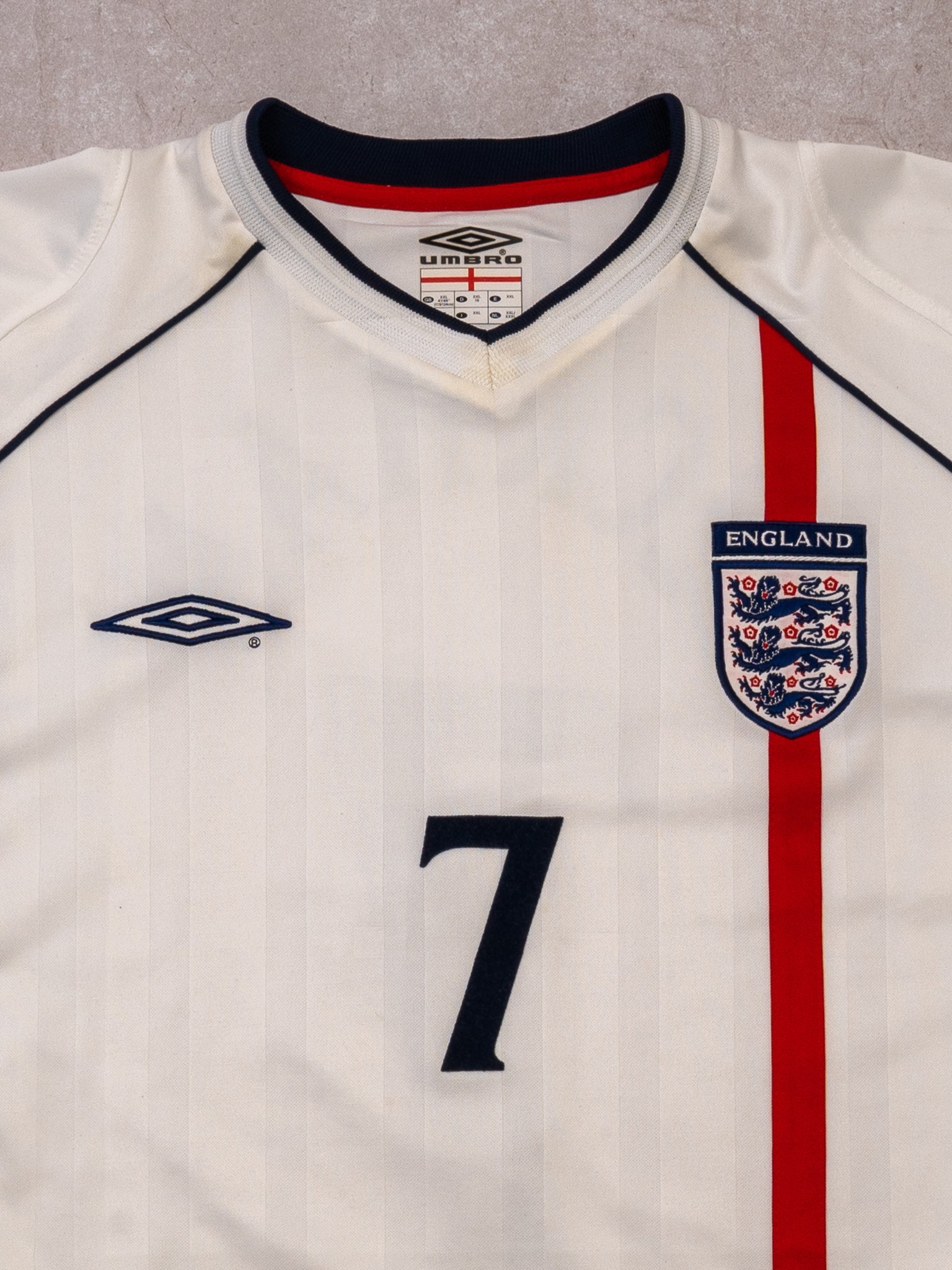 Vintage 00s Beckham #7 England Home x Authentic Umbra Jersey (XL)
