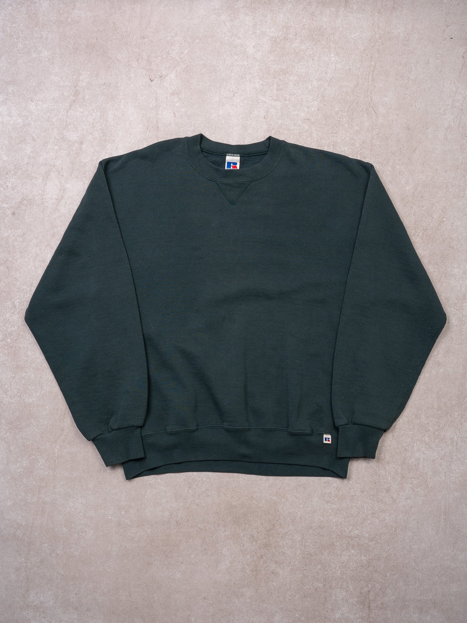 Vintage 90s Mineral Green Russell Athletics Boxy Crewneck (L)
