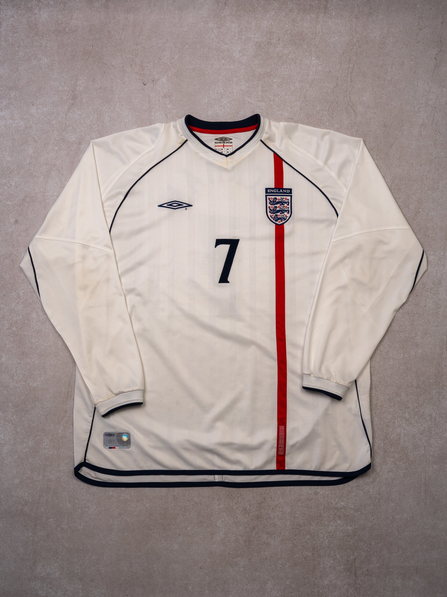 Vintage 00s Beckham #7 England Home x Authentic Umbra Jersey (XL)