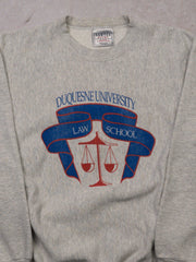 Vintage 90s Grey Duquesne University Law School Reverse Weave Crewneck  (L)