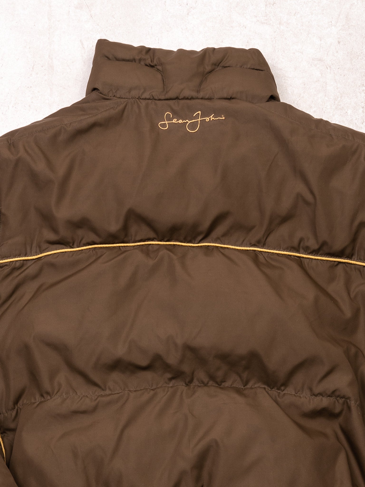 Vintage Y2K Brown + Beige Sean John Puffer Jacket (L)