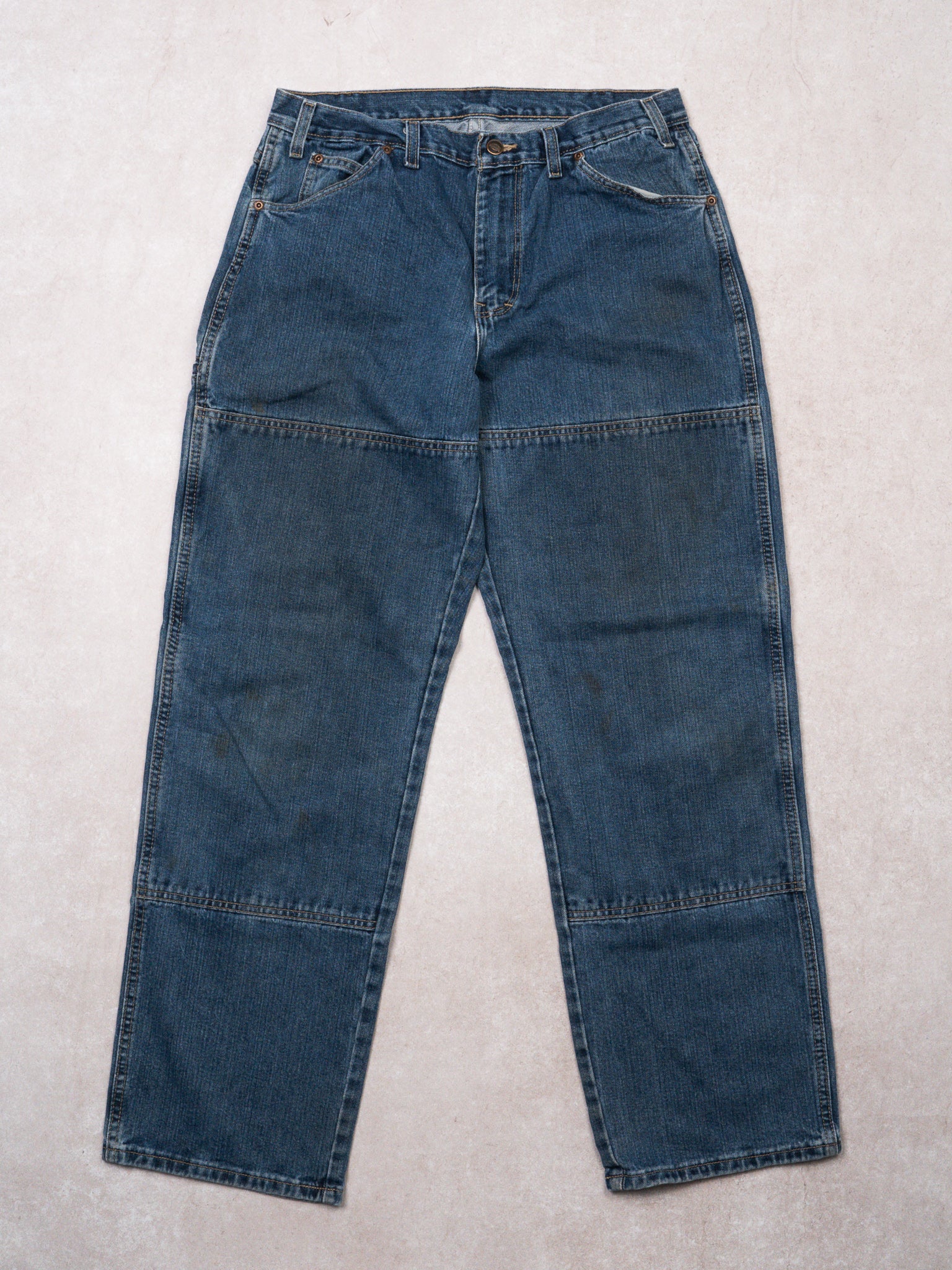 Vintage Blue Dickies Denim Double Knee Pants (34 x 32)