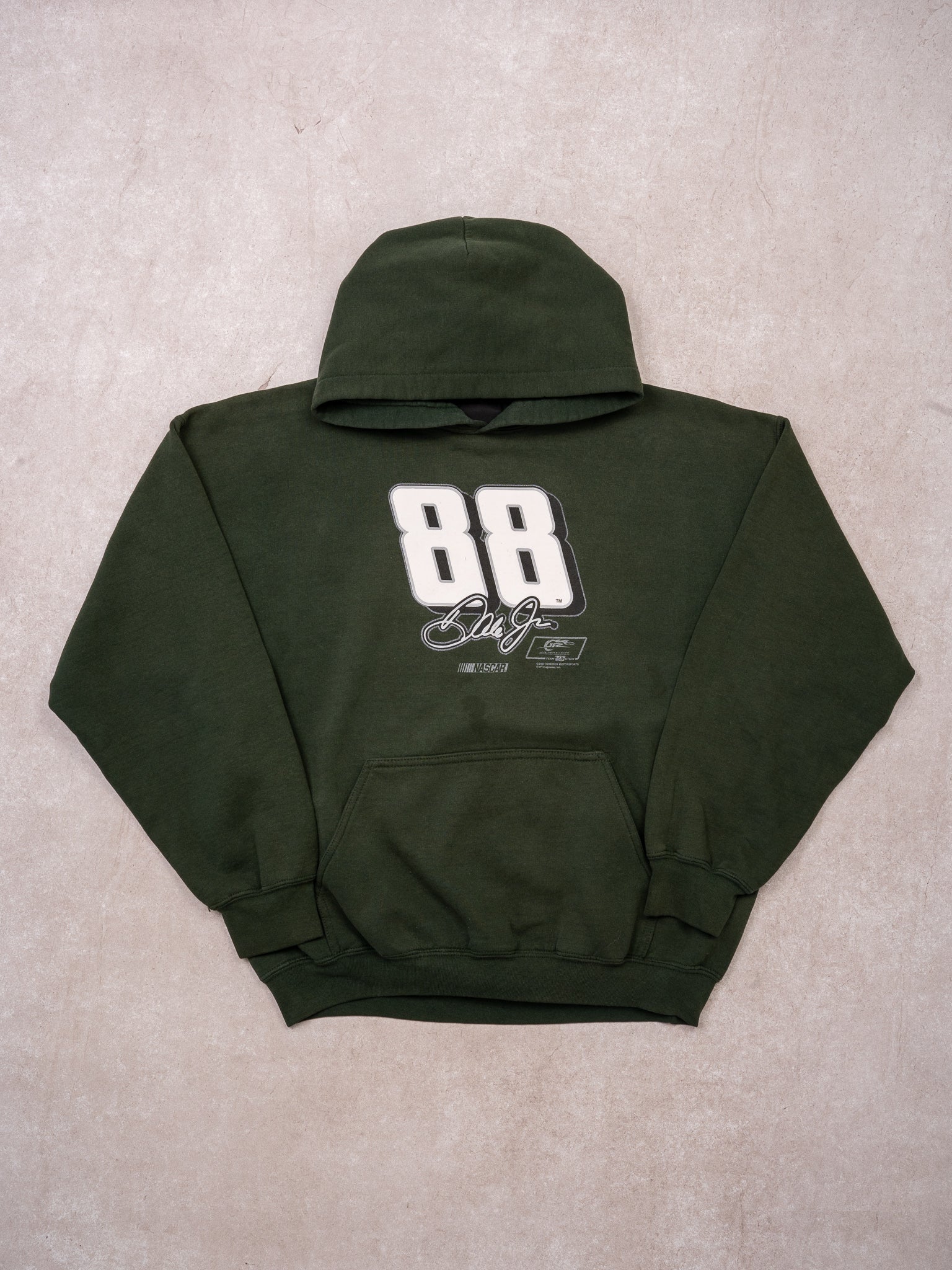 Vintage 90s Green 88 Dale Jr Nascar Hoodie (M)