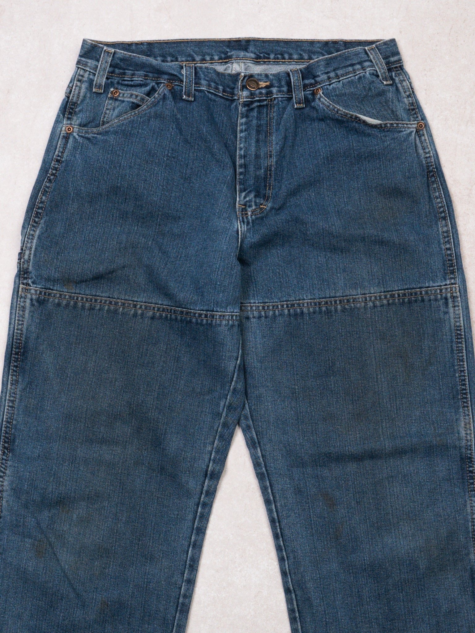 Vintage Blue Dickies Denim Double Knee Pants (34 x 32)