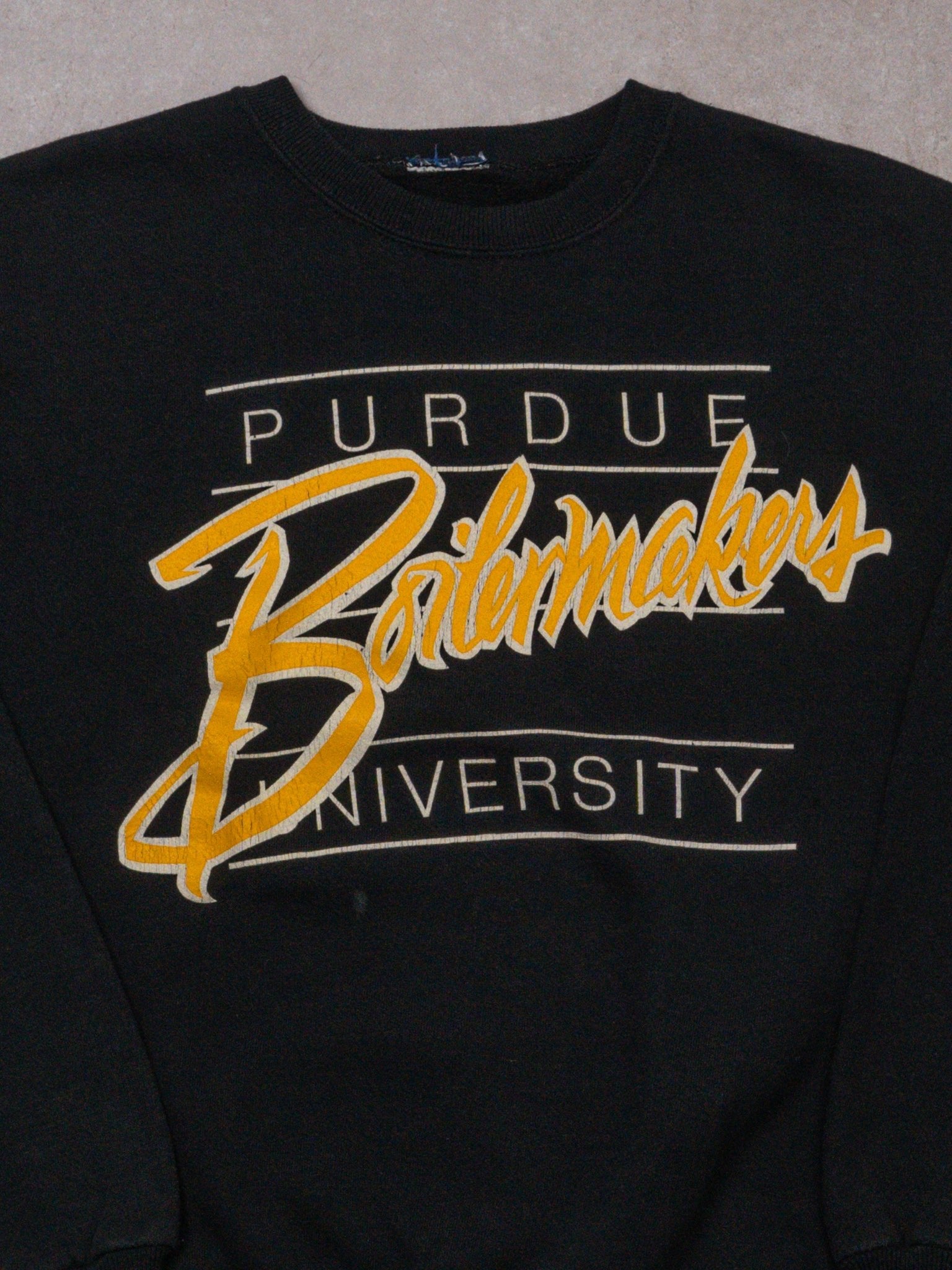 Vintage 90s Black Purdue University Boilermakers Crewneck (M)