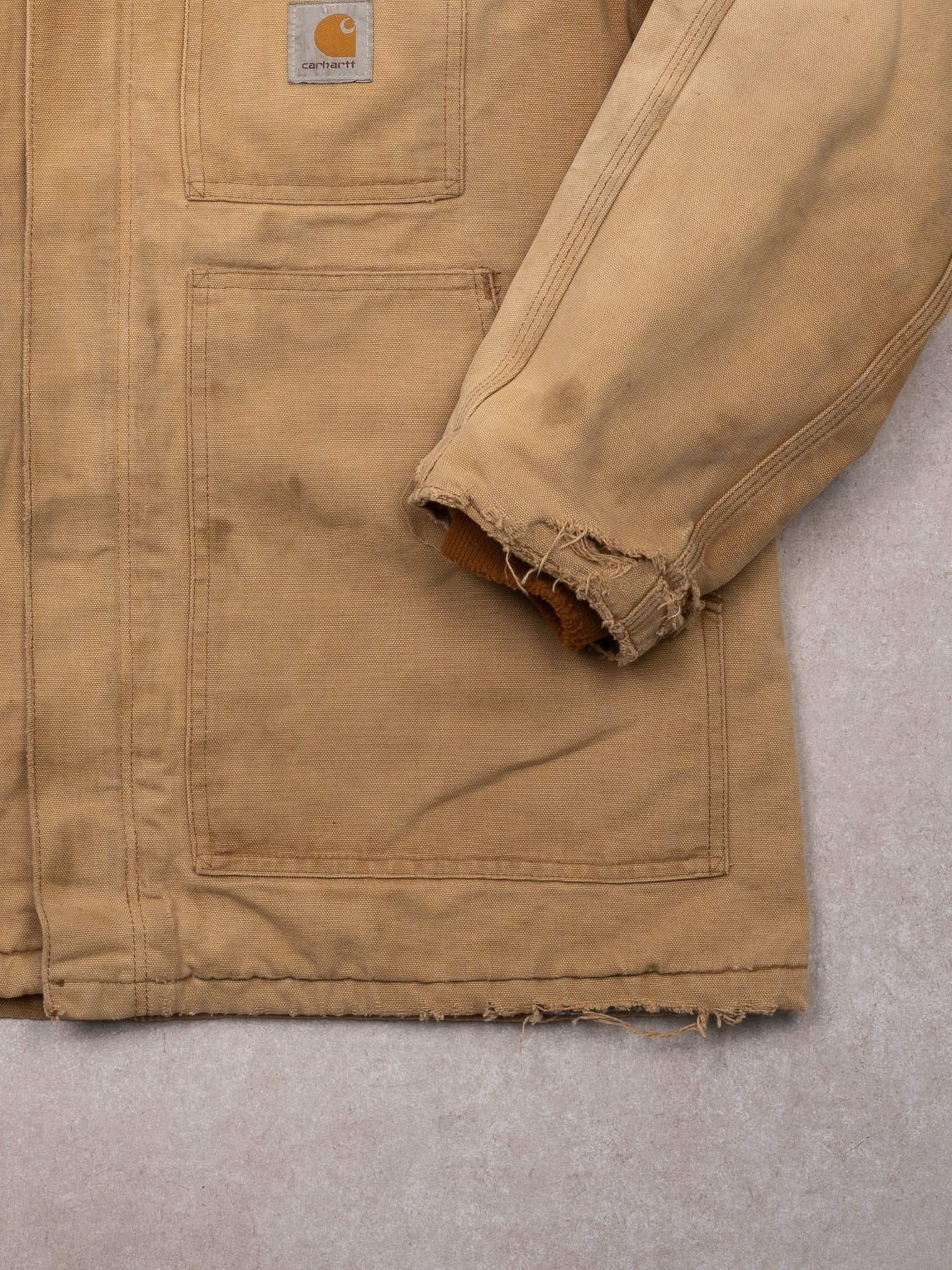Vintage Carhartt Rugged Beige Lined Jacket (L)