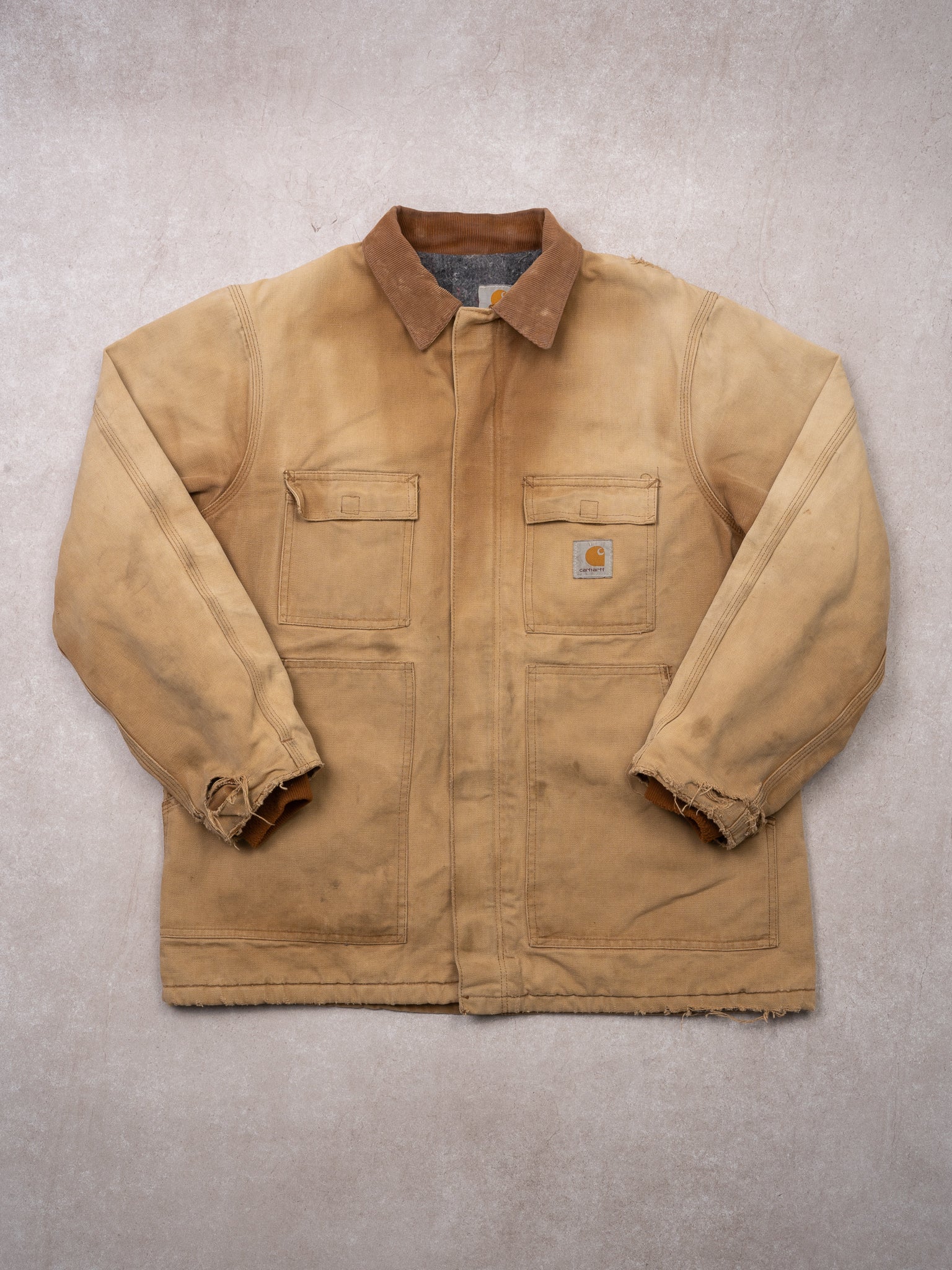 Vintage Carhartt Rugged Beige Lined Jacket (L)