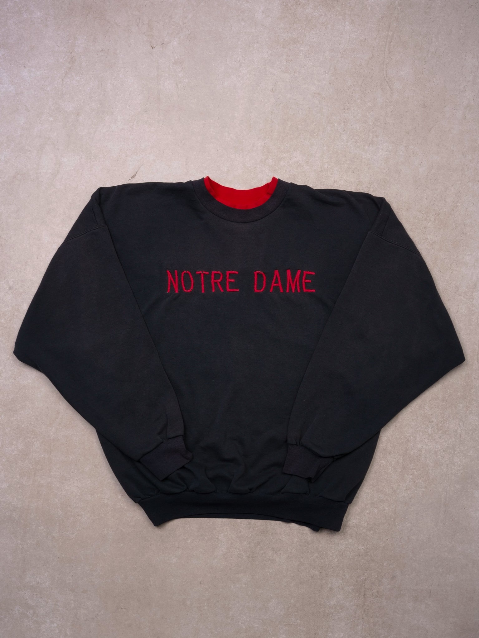 Vintage 90s Black & Red Notre Dame Crewneck (L)