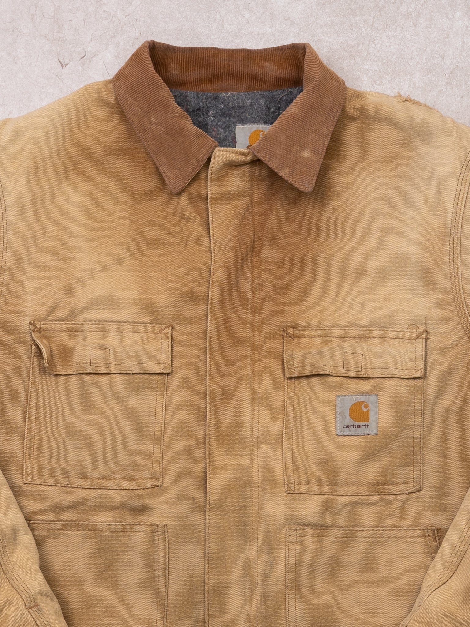 Vintage Carhartt Rugged Beige Lined Jacket (L)