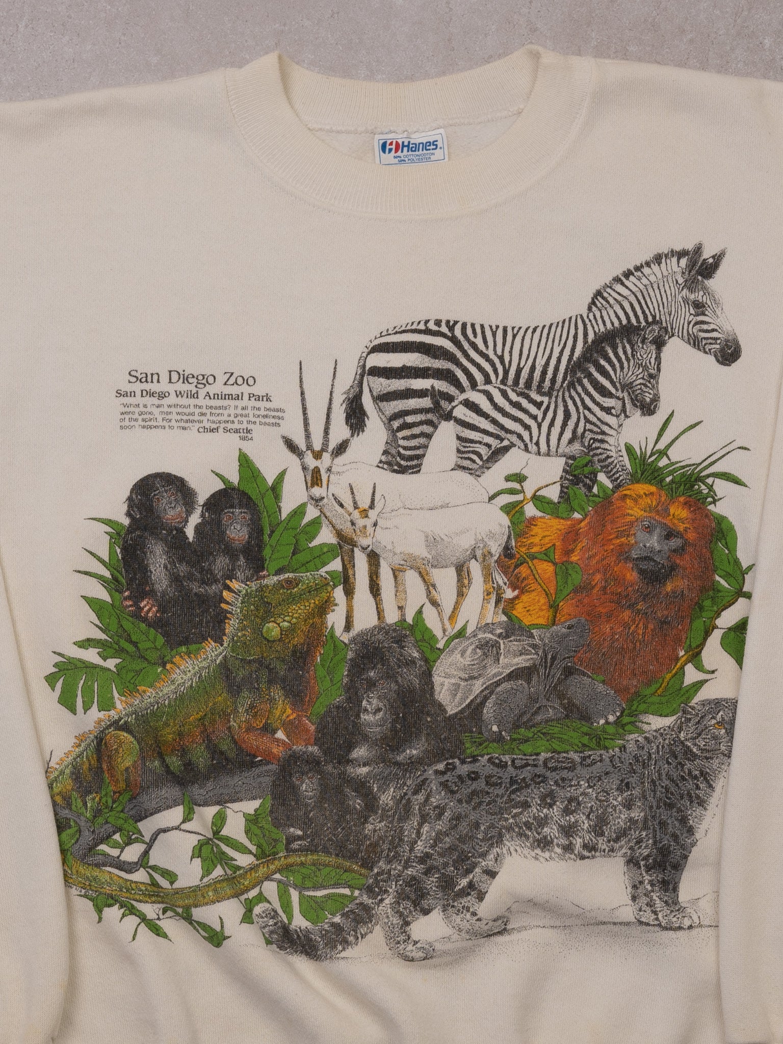 Vintage 90s Cream San Diego Zoo Crewneck (M)