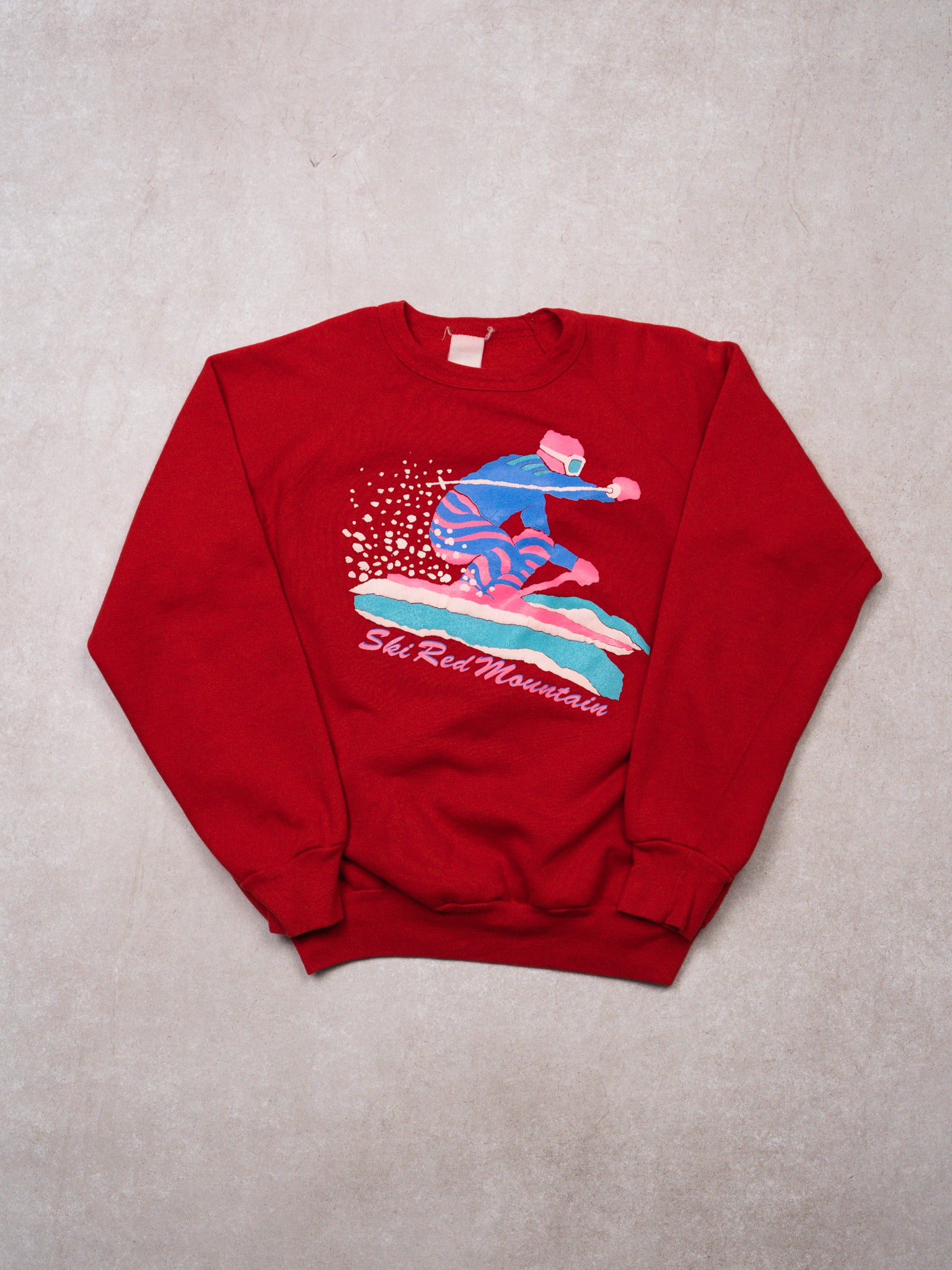 Vintage 80s Red Ski Red Mountain Crewneck (S/M)