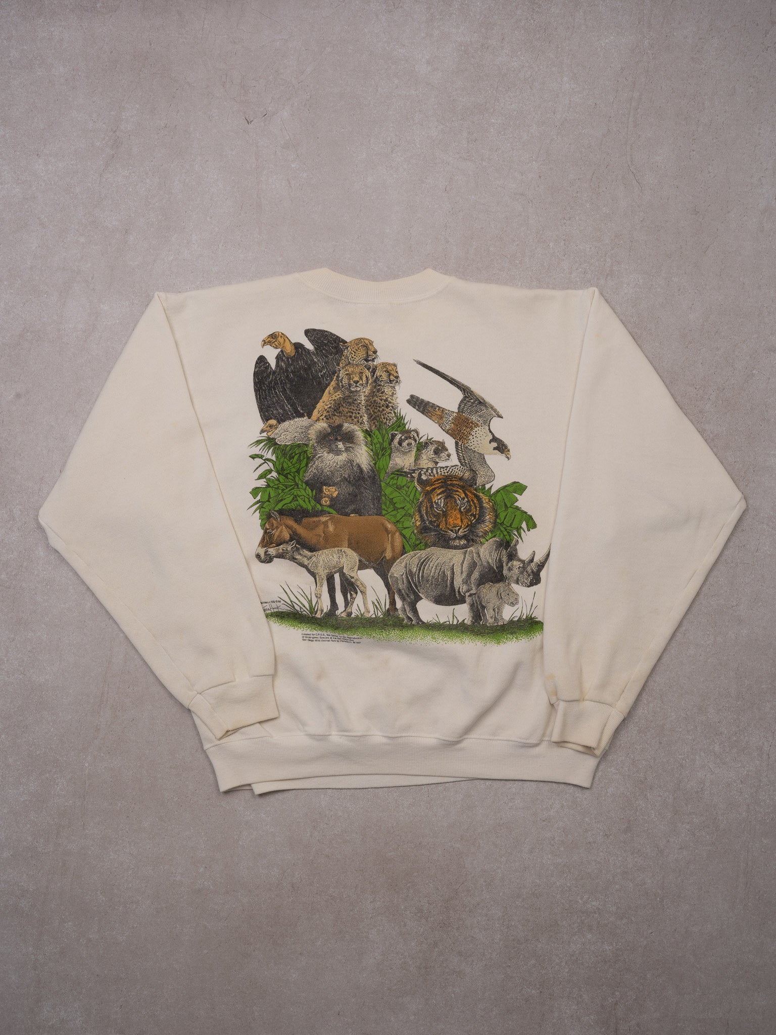 Vintage 90s Cream San Diego Zoo Crewneck (M)