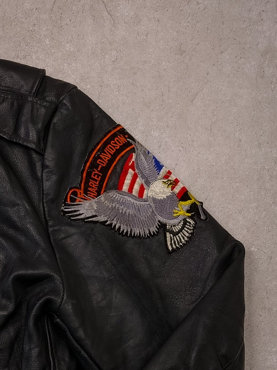 Vintage 60s Black Harley Davidson Genuine Leather Biker Jacket (M)