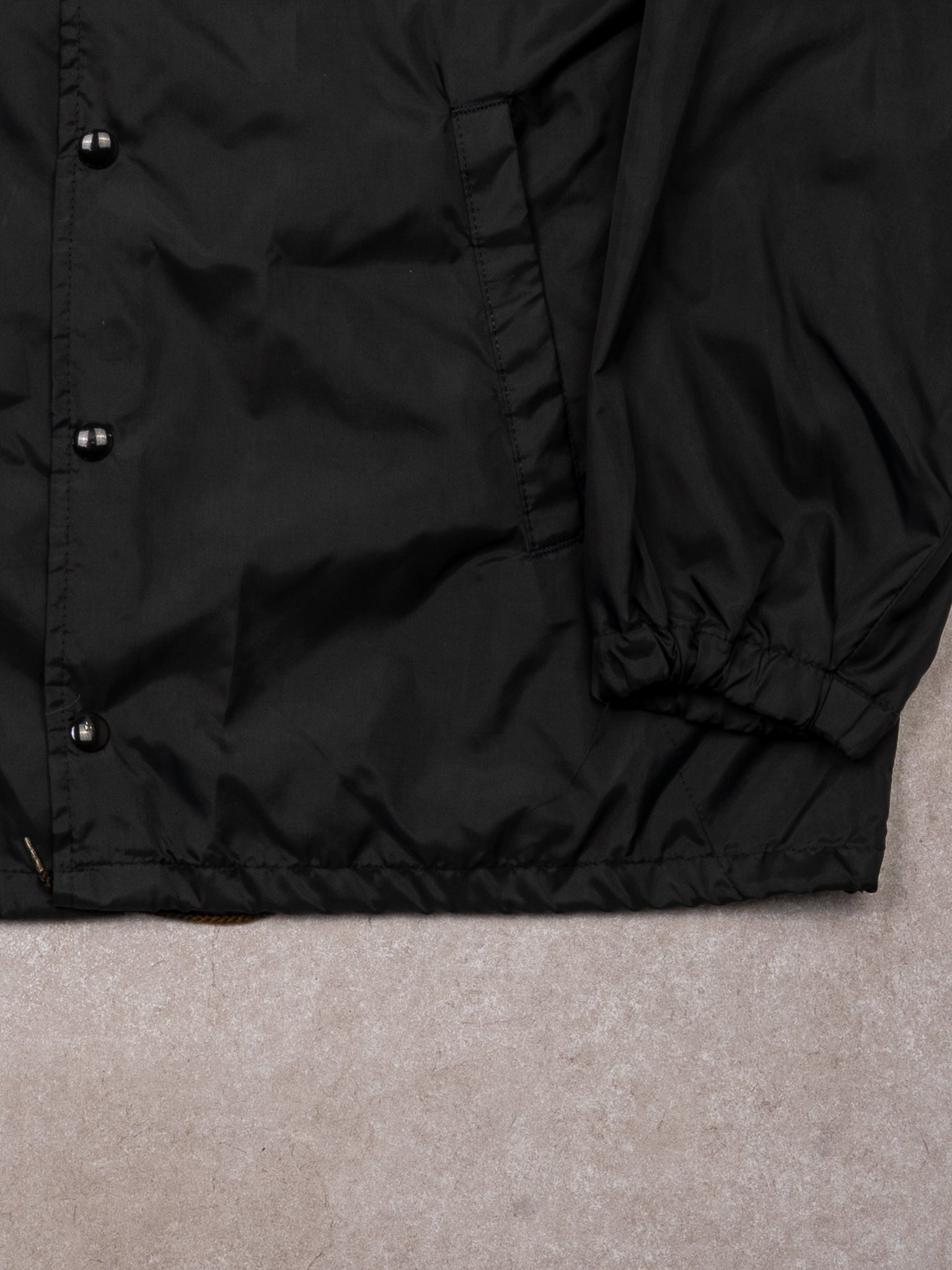 Vintage 70s Black Posty Trucking Light Windbreaker Jacket  (M/L)