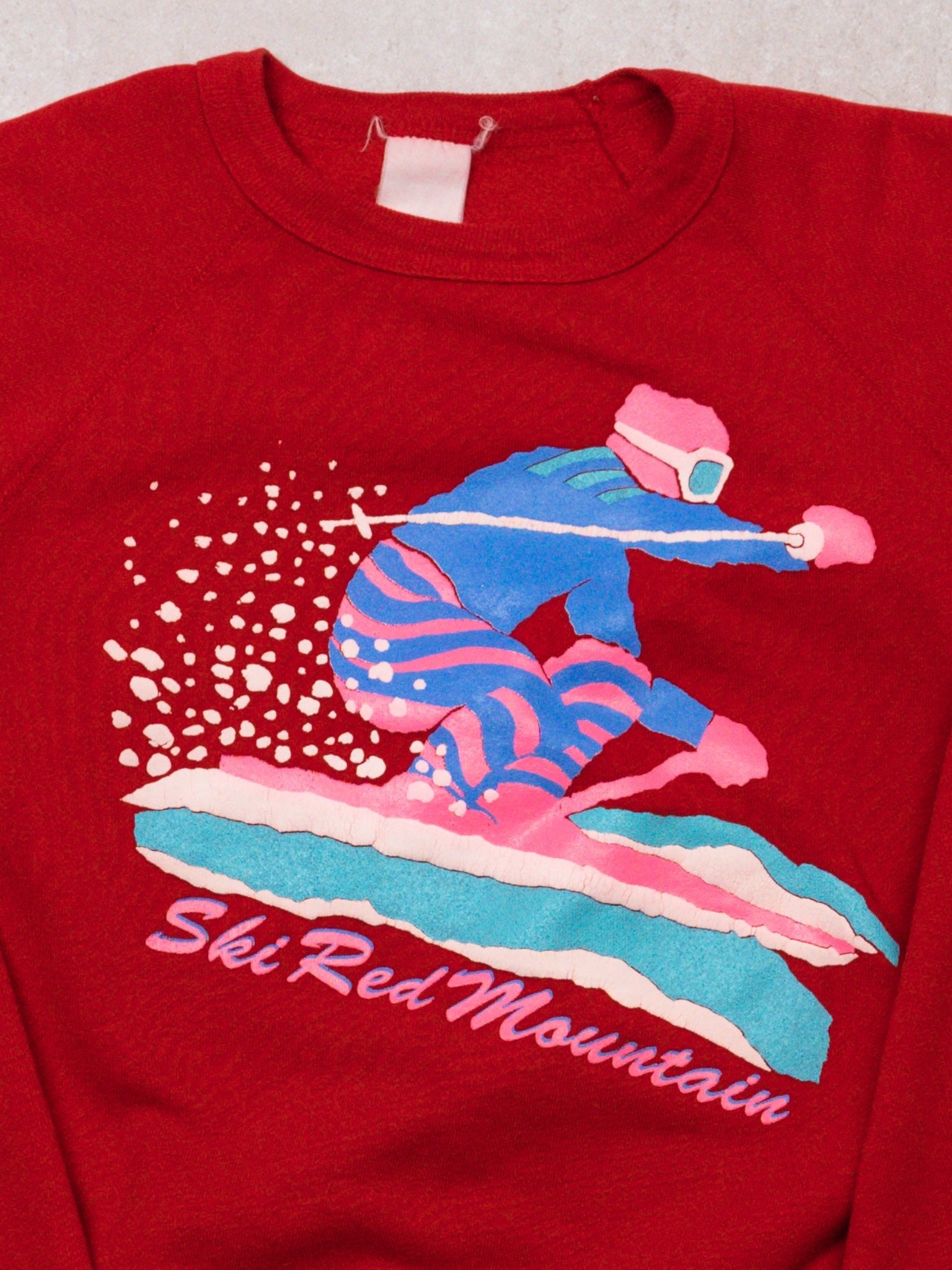 Vintage 80s Red Ski Red Mountain Crewneck (S/M)