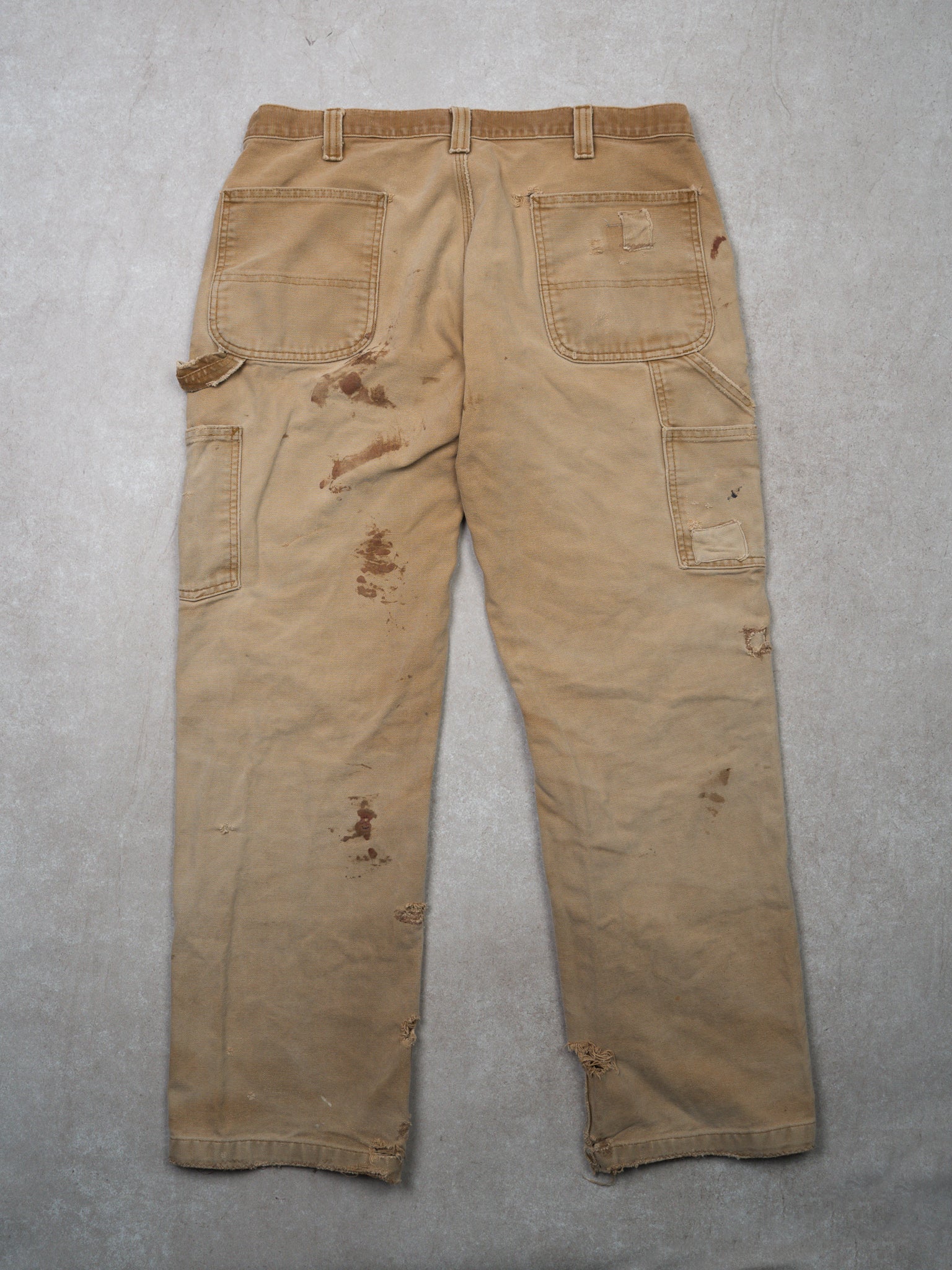 Vintage Rugged Beige Relax Fit Double Knee Carhartt Pants (36 x 30)