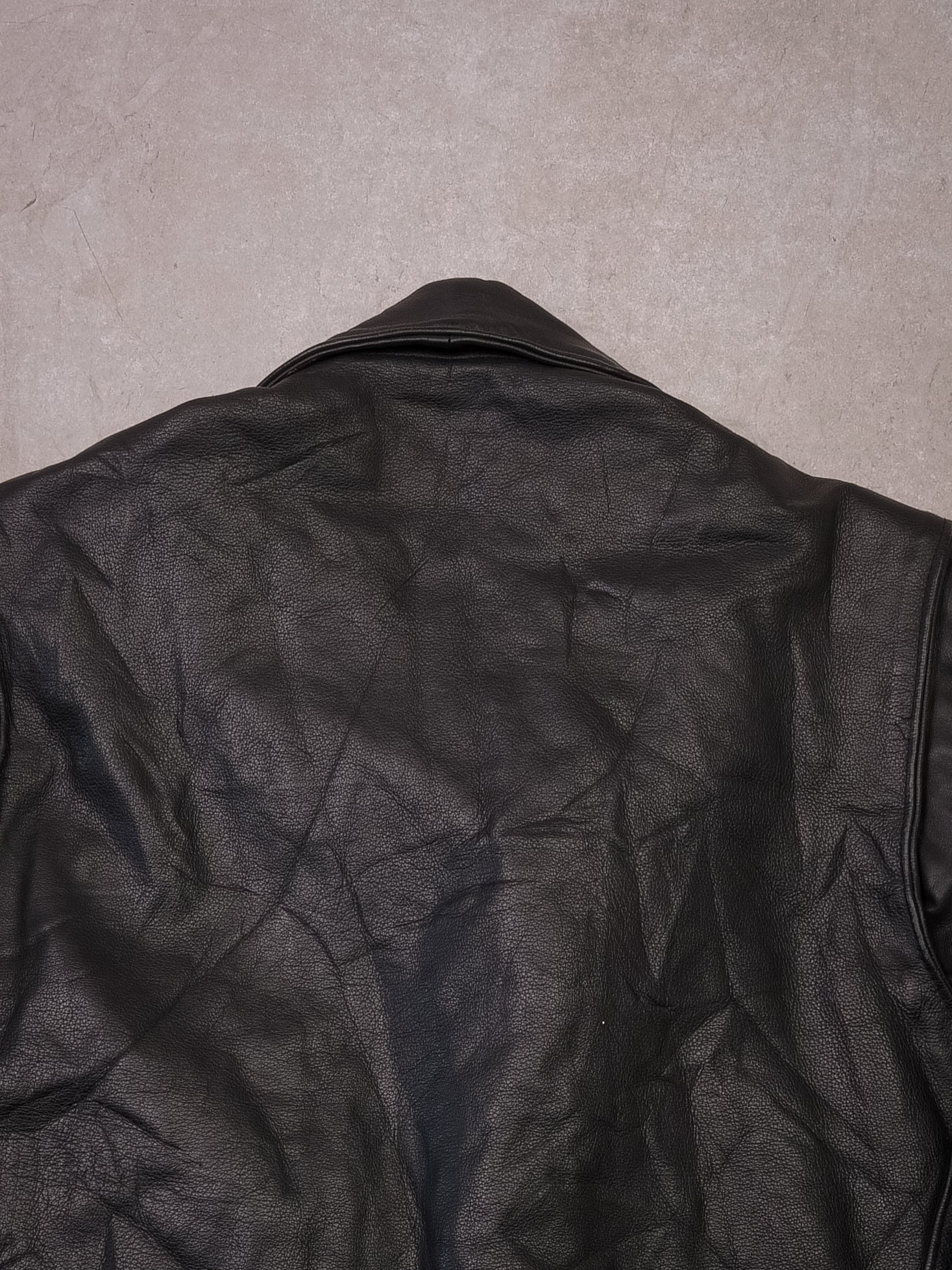 Vintage 60s Black Harley Davidson Genuine Leather Biker Jacket (M)