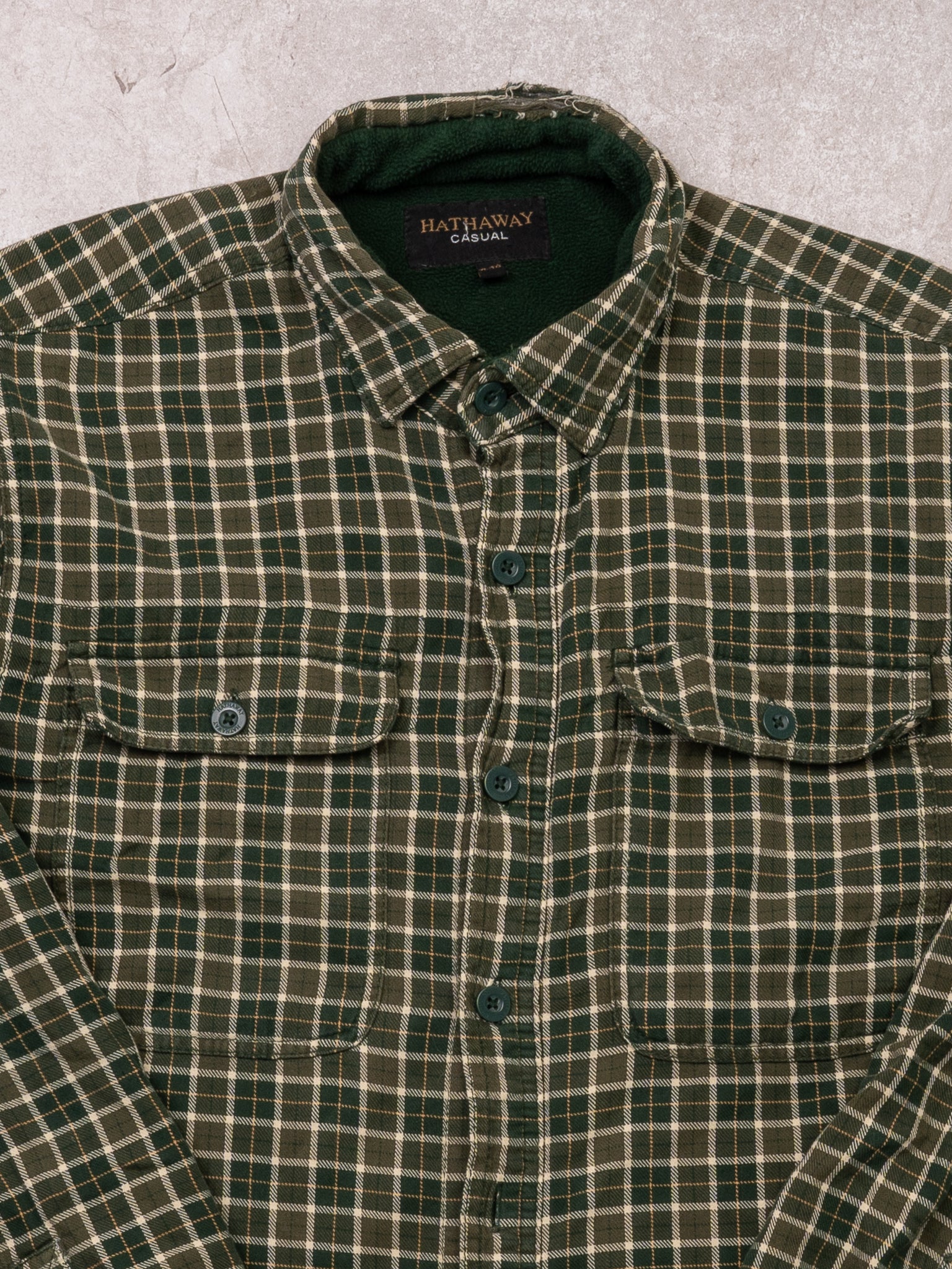 VIntage Green + Beige Flannel Hathaway Lined Jacket (M/L)