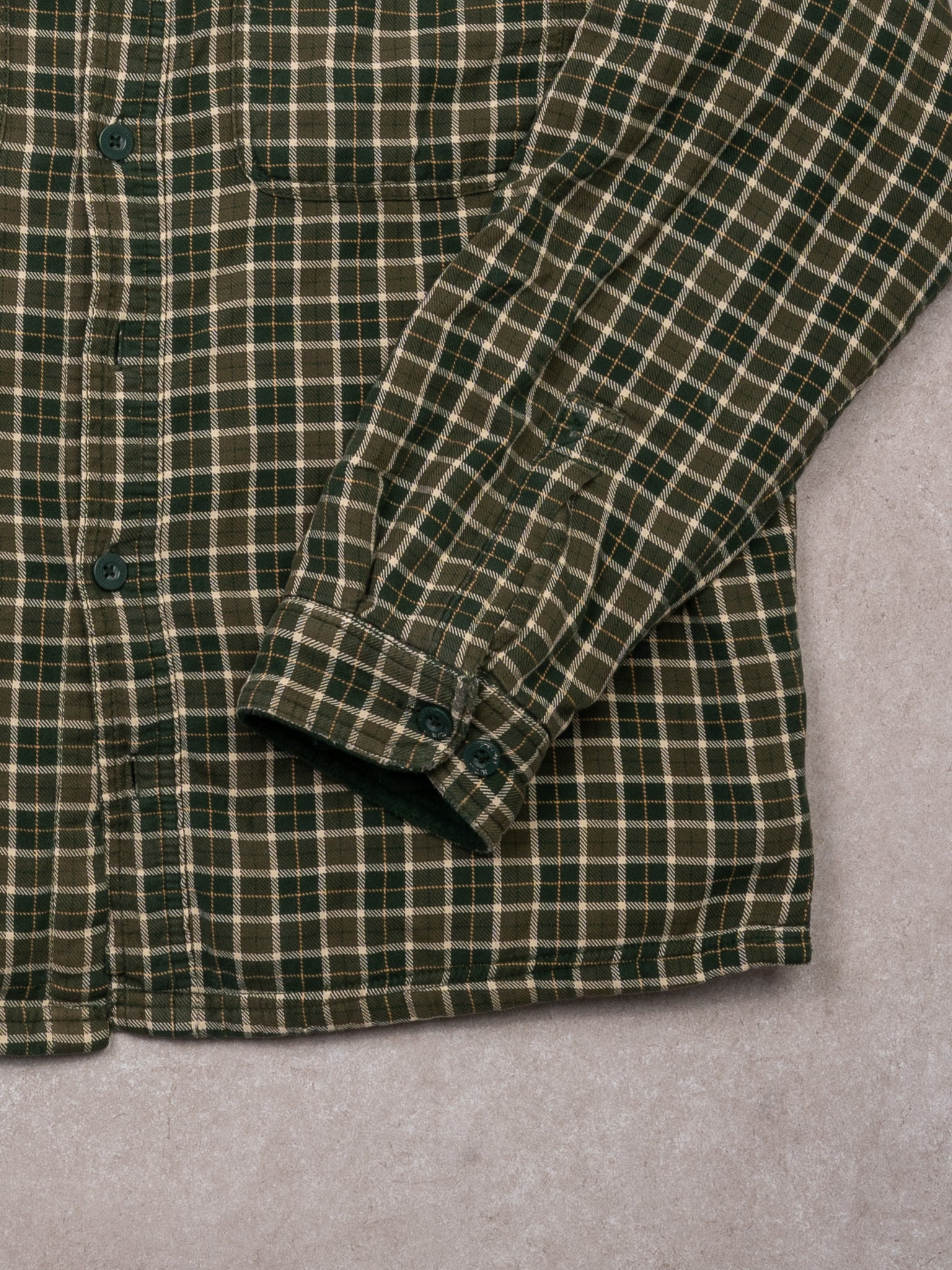 VIntage Green + Beige Flannel Hathaway Lined Jacket (M/L)