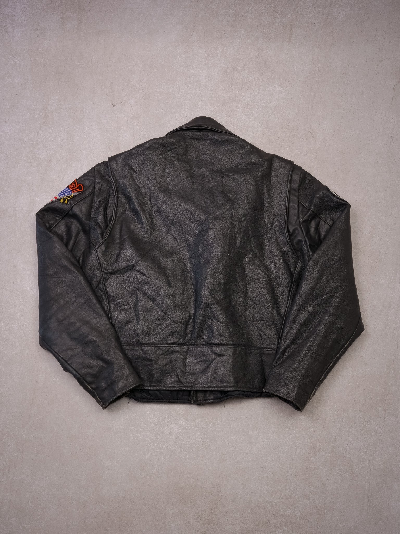 Vintage 60s Black Harley Davidson Genuine Leather Biker Jacket (M)