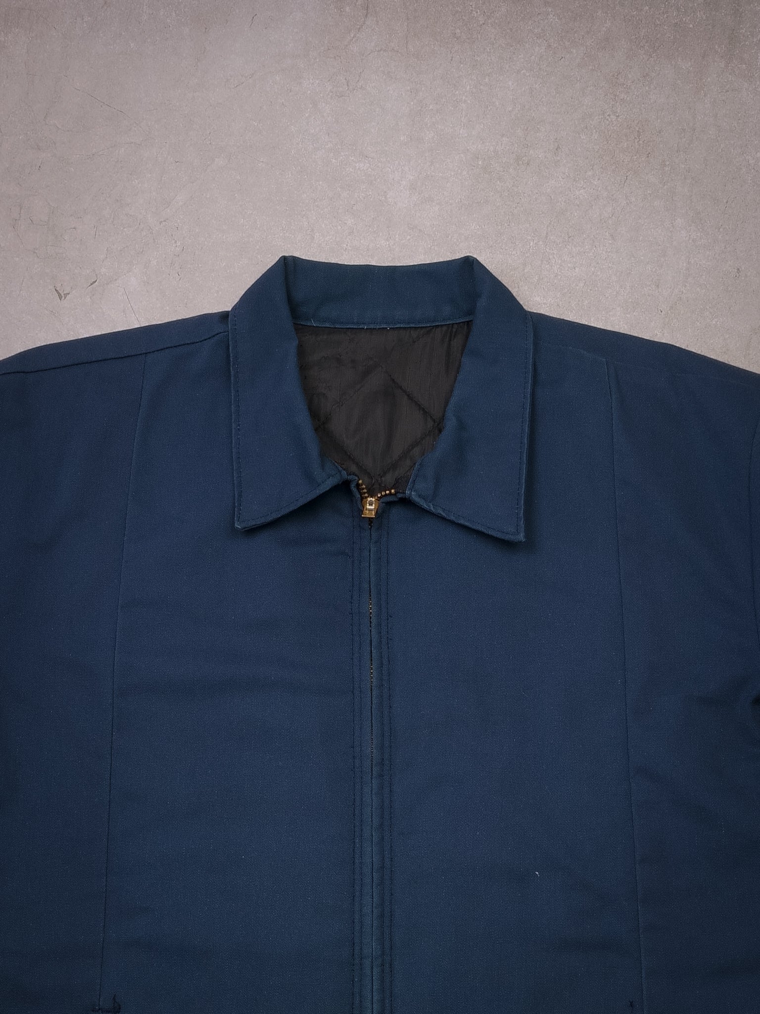 Vintage 70s Blank Navy Blue Workwear Jacket (L)