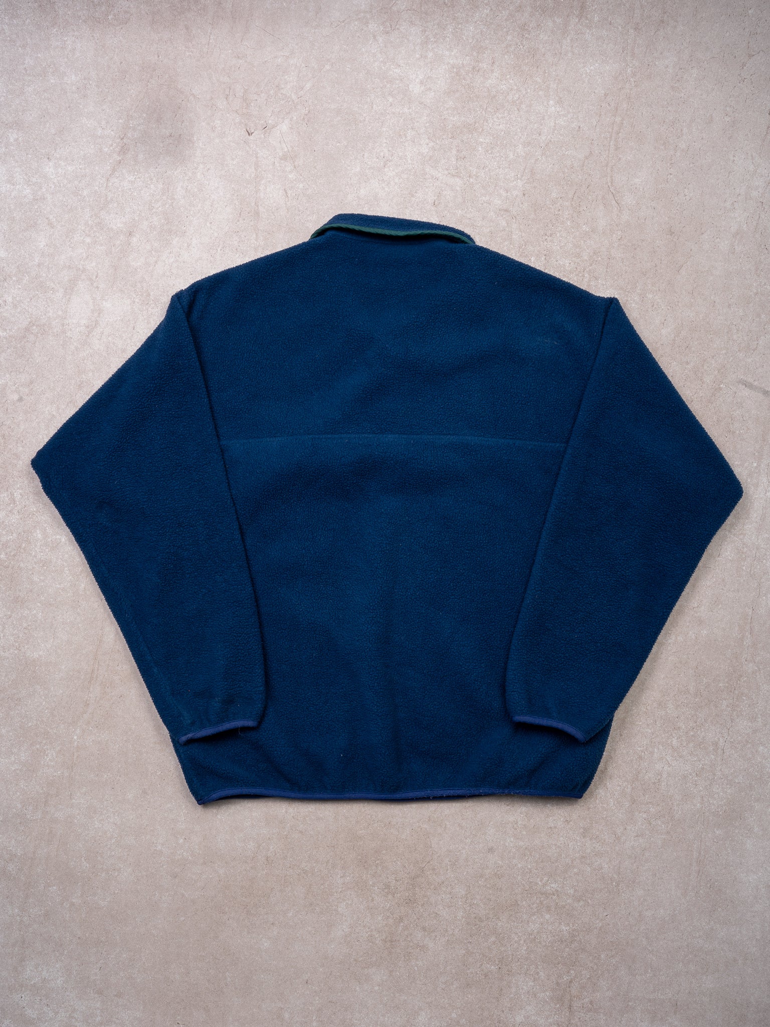 Vintage 90s Blue + Green Patagonia 1/4 Button Fleece Sweater (L)