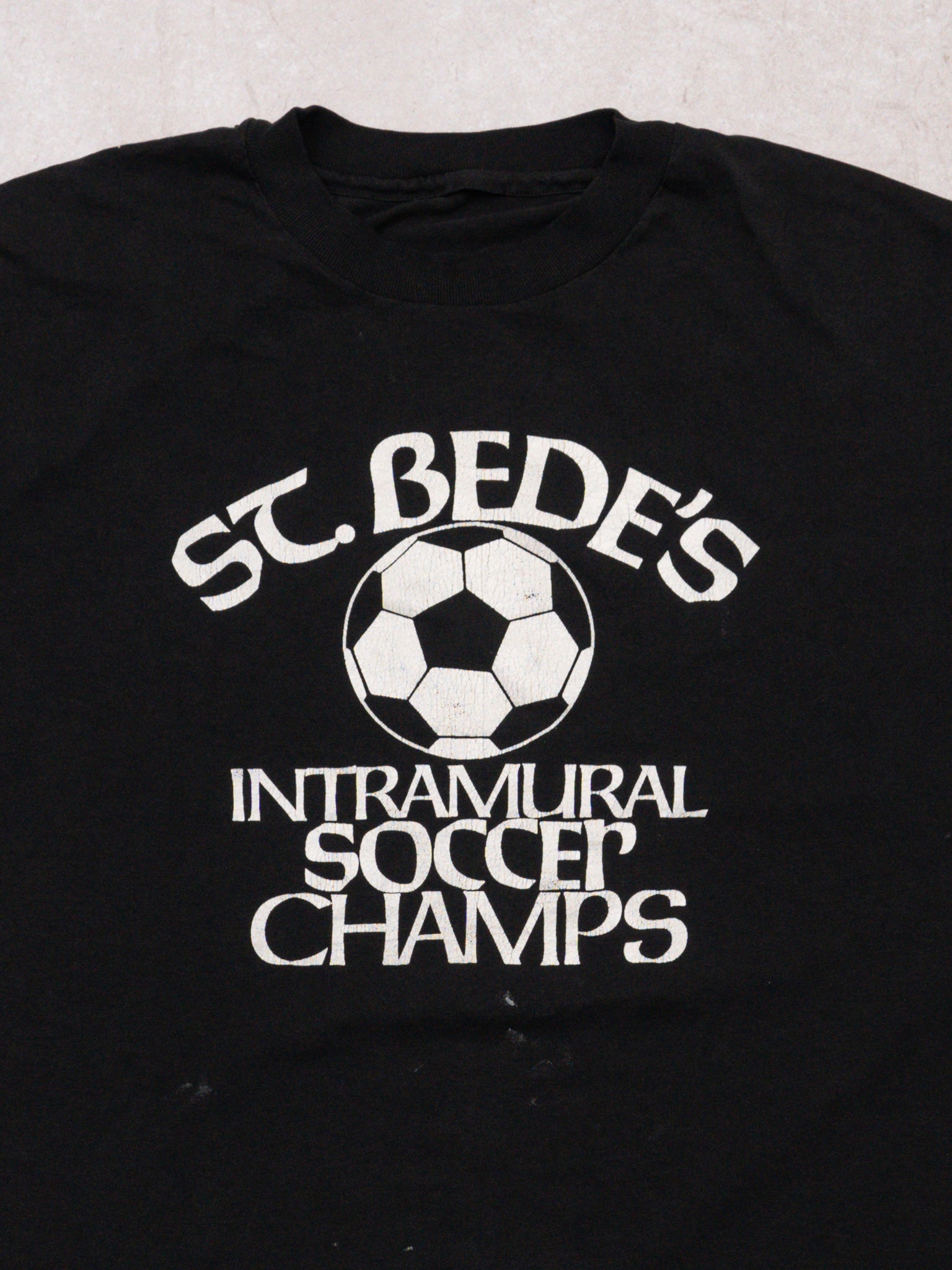 Vintage 90s Single Stitch St. Bedes Intramurial Soccer Champs Tee (L)