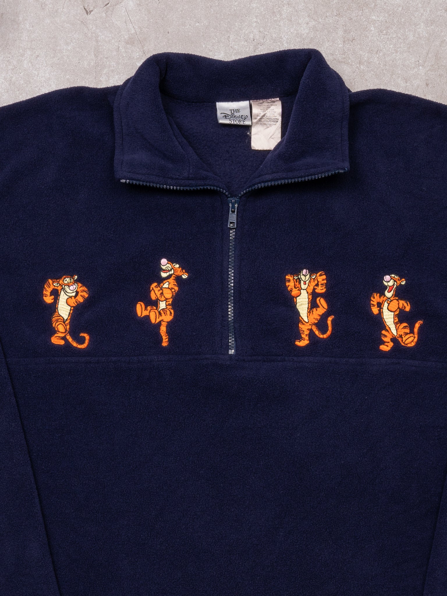 Vintage Blue Tigger 1/4 Zip Fleece Sweater (XL)