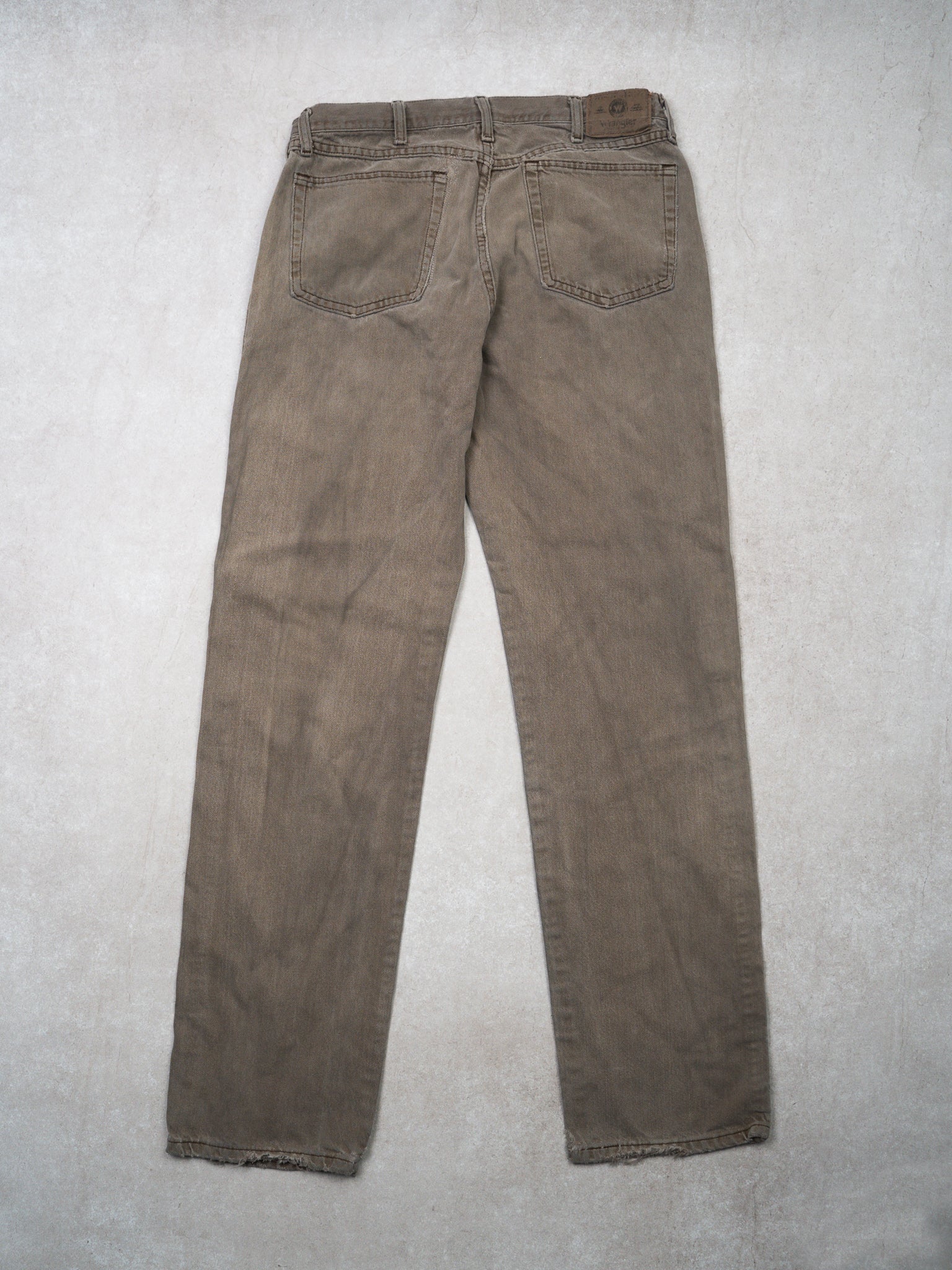 Vintage Washed Light Brown Wrangler Jeans (34 x 34)