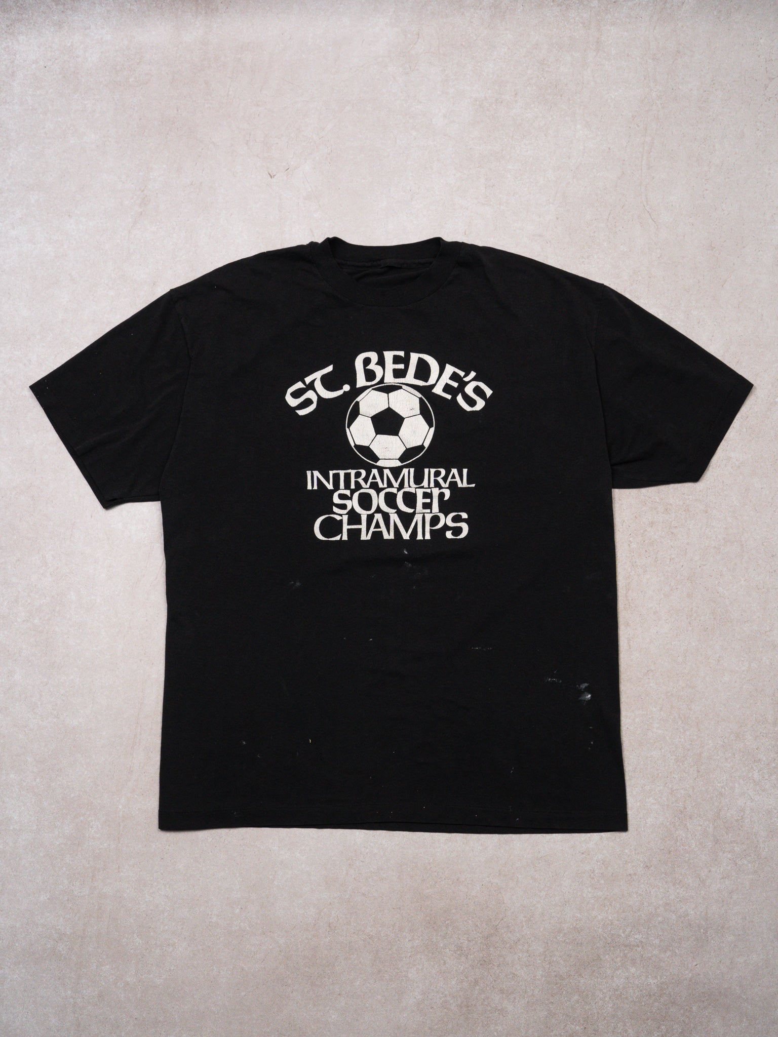 Vintage 90s Single Stitch St. Bedes Intramurial Soccer Champs Tee (L)