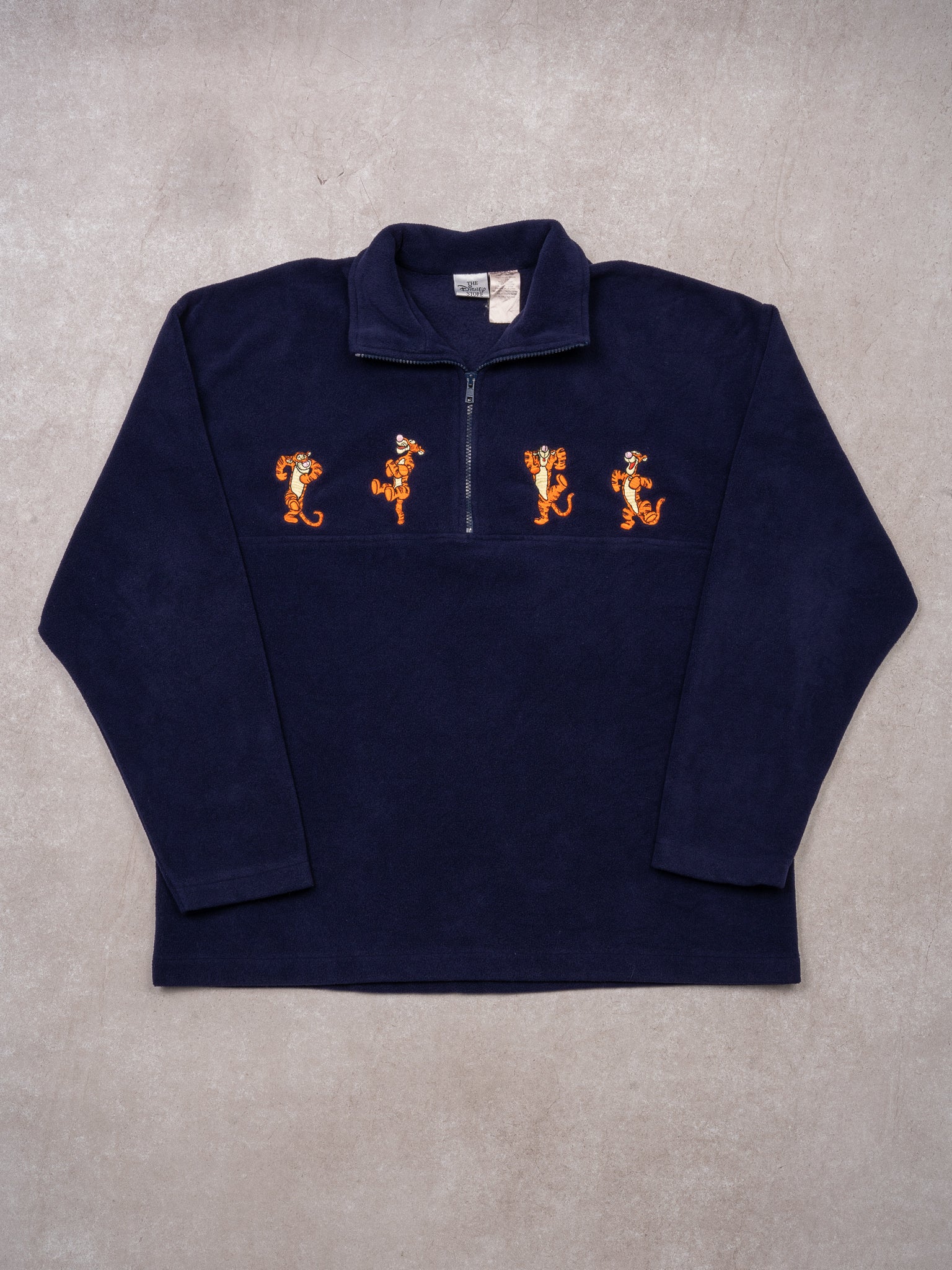 Vintage Blue Tigger 1/4 Zip Fleece Sweater (XL)