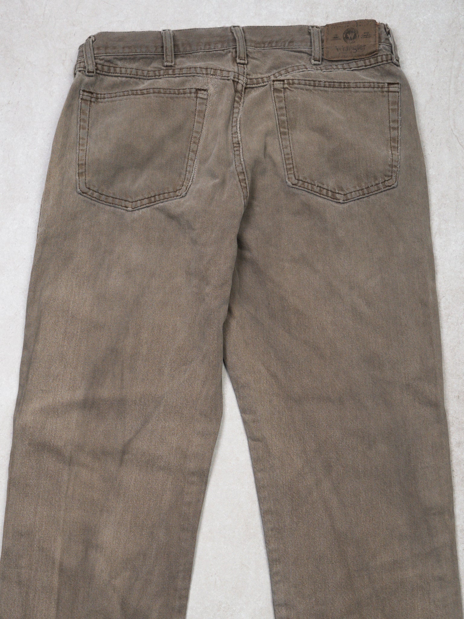 Vintage Washed Light Brown Wrangler Jeans (34 x 34)