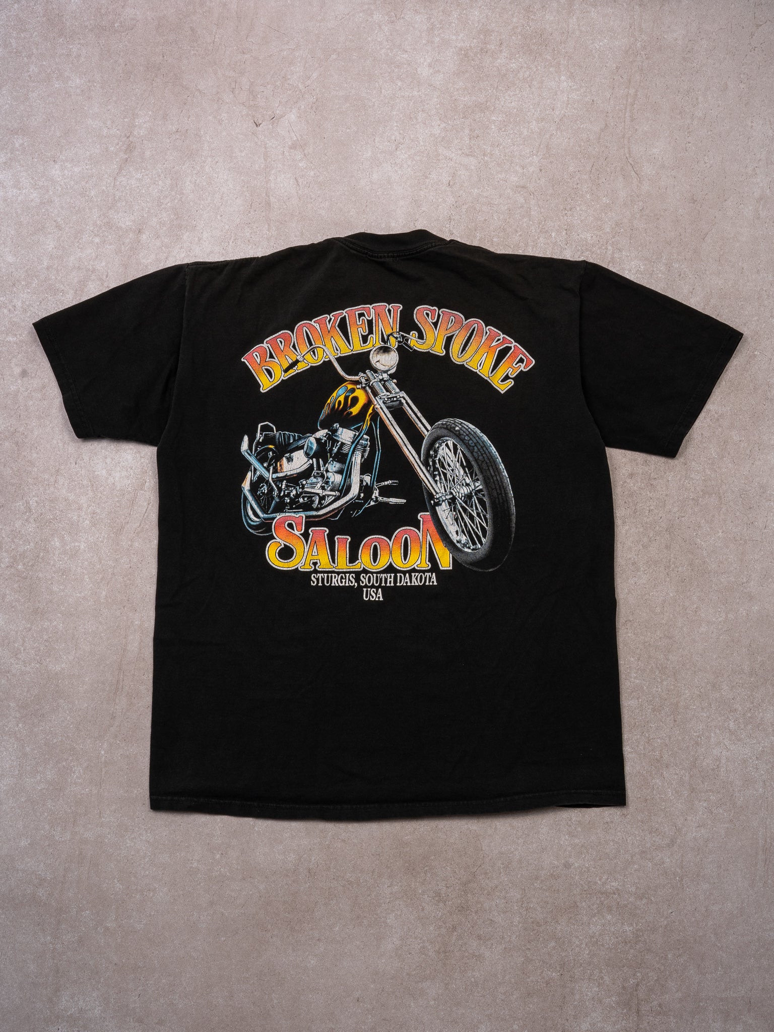 Vintage 90s Black Broken Spoke Saloon Sturgis South Dakota Tee (M)