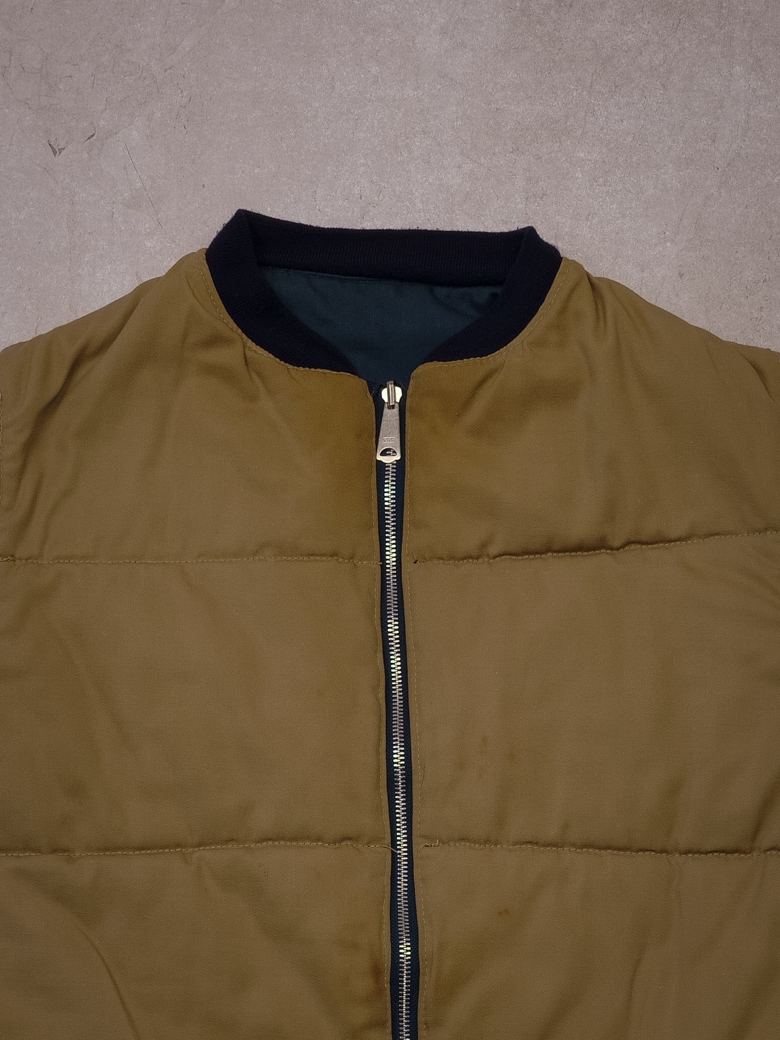 Vintage 80s Navy Blue/Beige Reversible Vest (M)