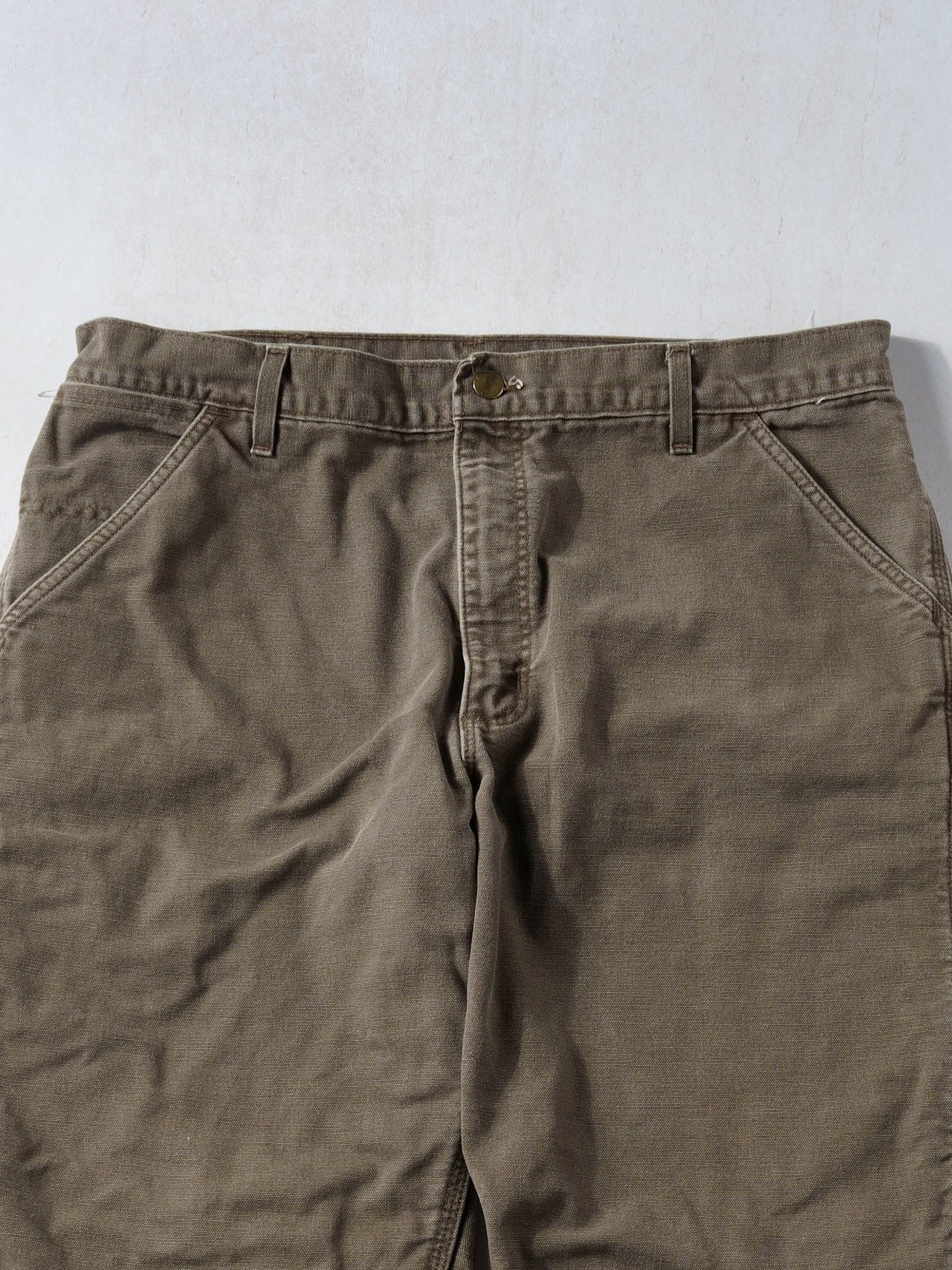 VIntage 90s Washed Brown Carhartt Lined Carpenter Pants (36x30)
