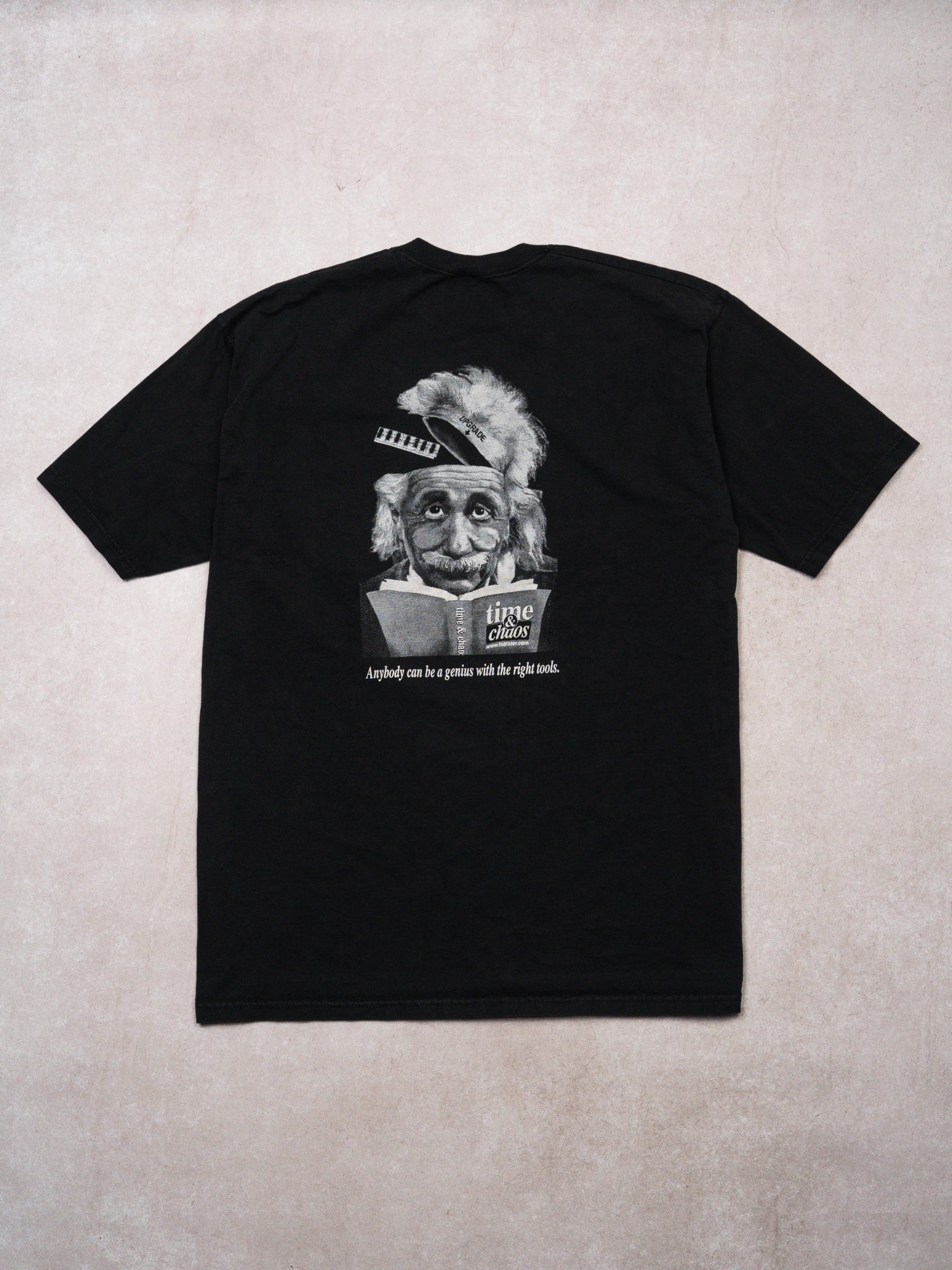 Vintage Black Time & Chaos Albert Einstein Tee (L)