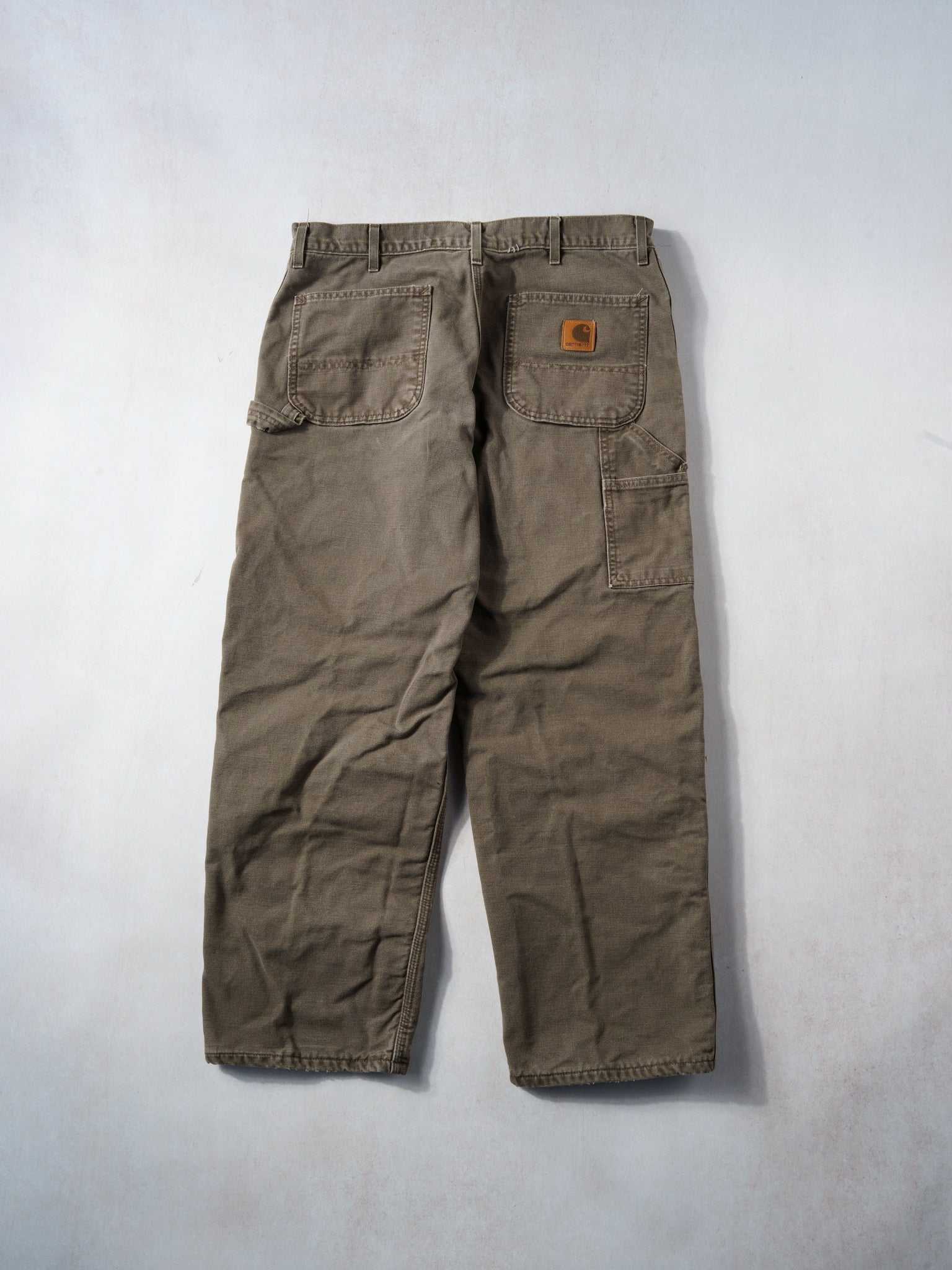 VIntage 90s Washed Brown Carhartt Lined Carpenter Pants (36x30)