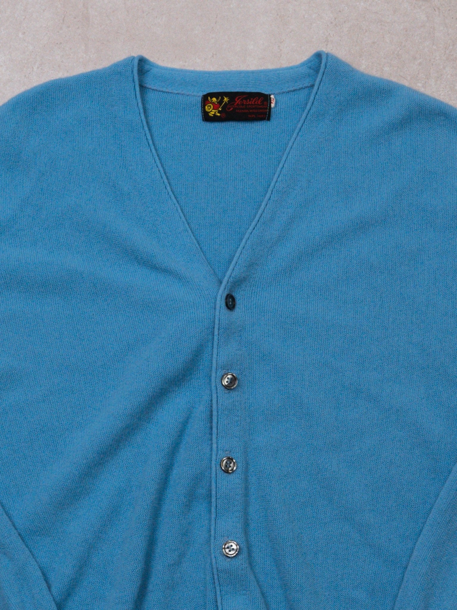 Vintage 70s Baby Blue Jersild Knit Cardigan (M/L)