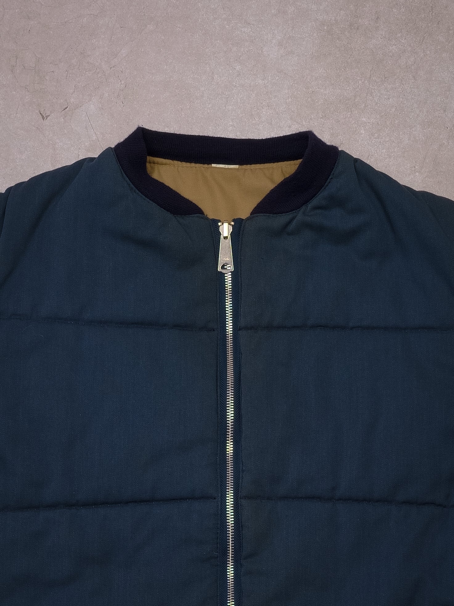 Vintage 80s Navy Blue/Beige Reversible Vest (M)