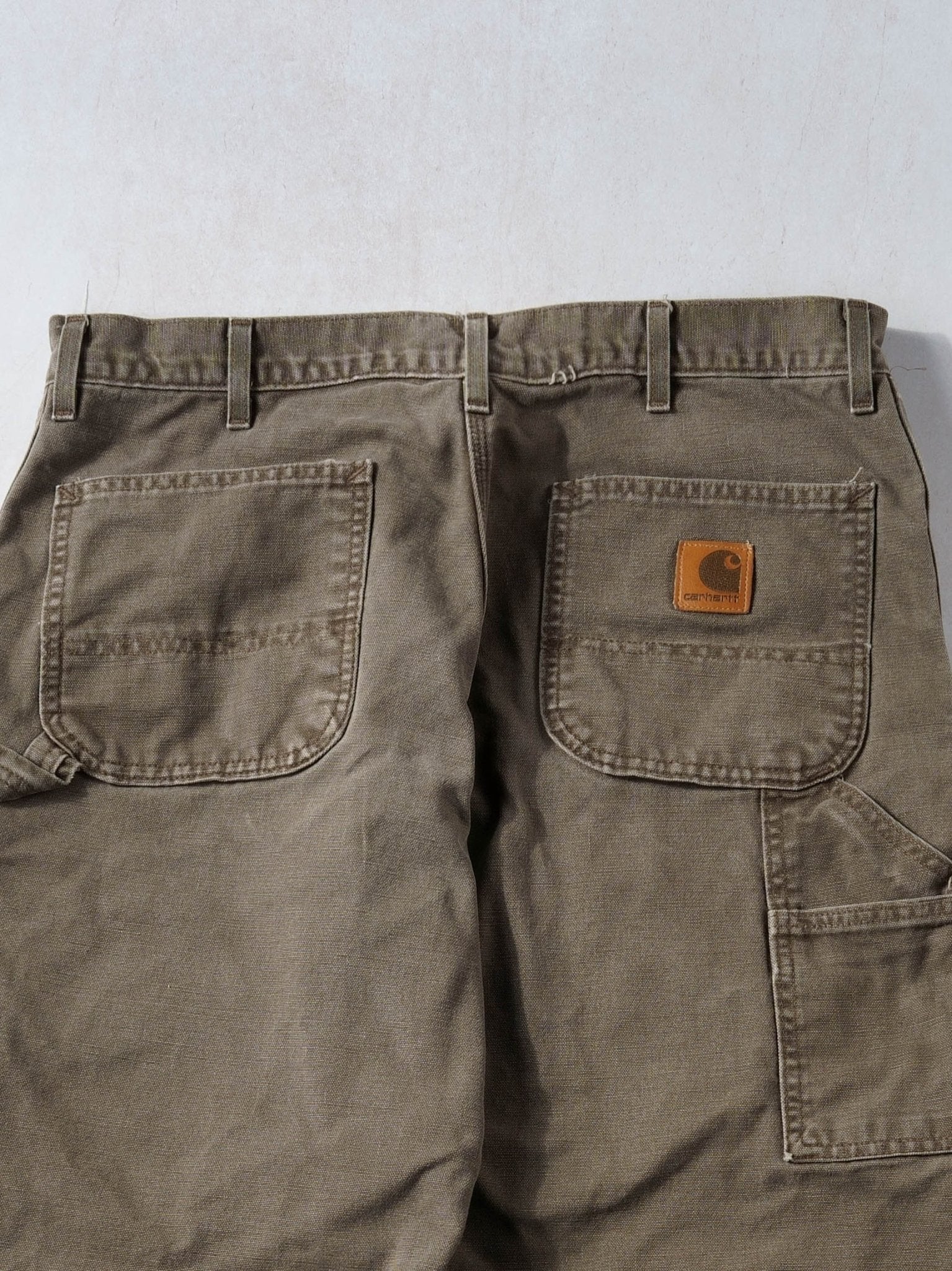 VIntage 90s Washed Brown Carhartt Lined Carpenter Pants (36x30)