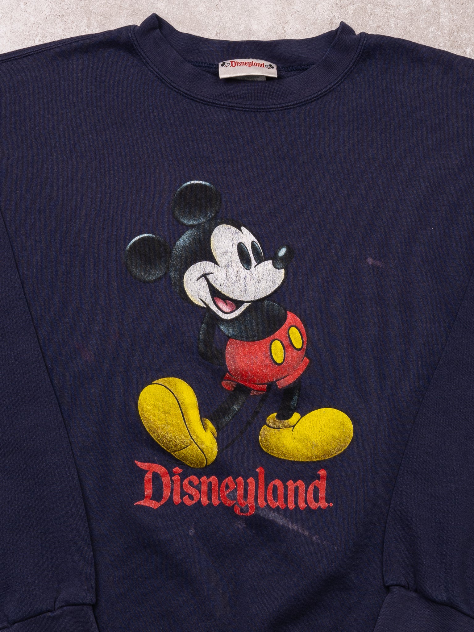 Vintage 90s Washed Blue Disneyland Mickey Crewneck (L)