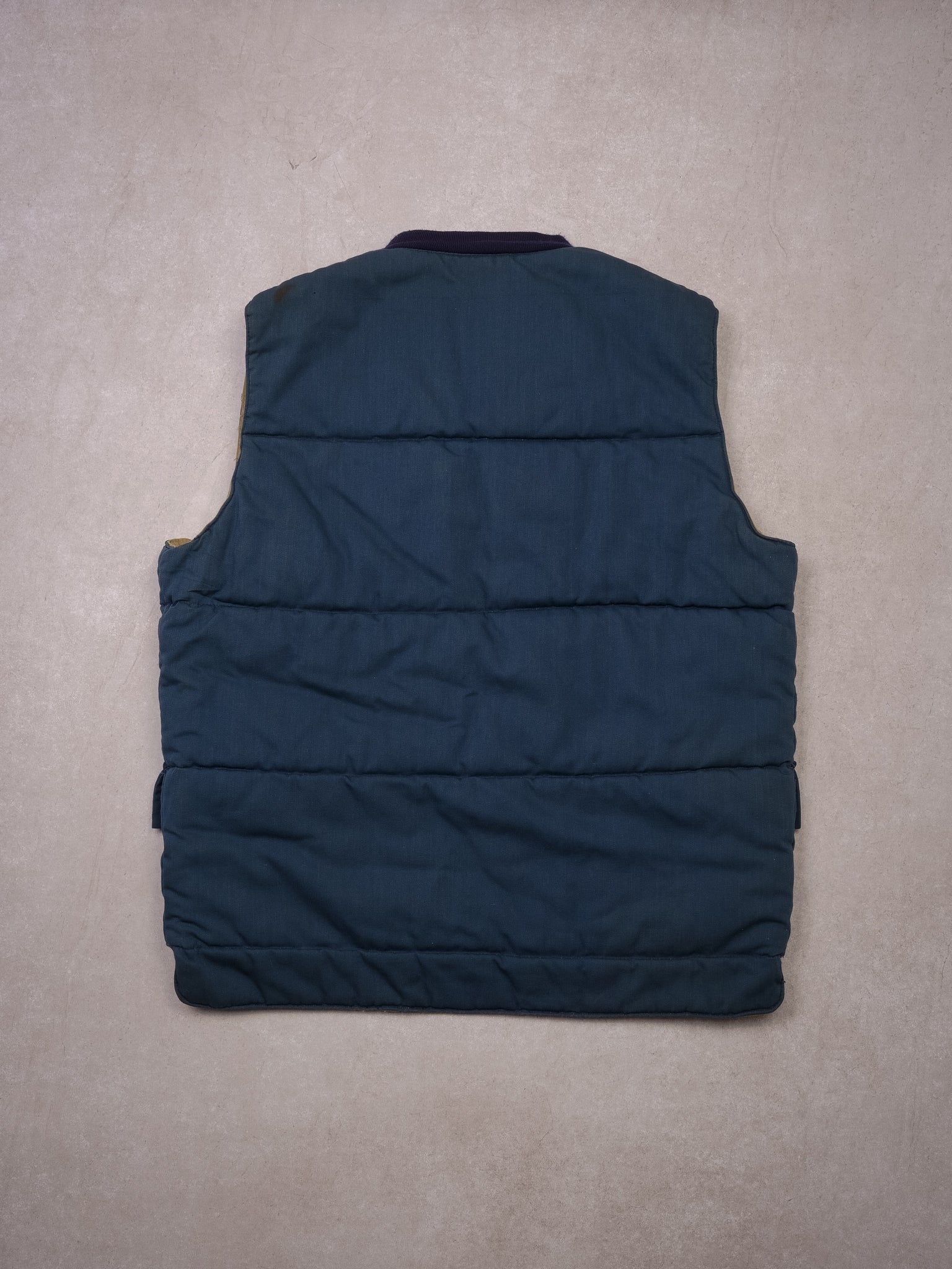 Vintage 80s Navy Blue/Beige Reversible Vest (M)