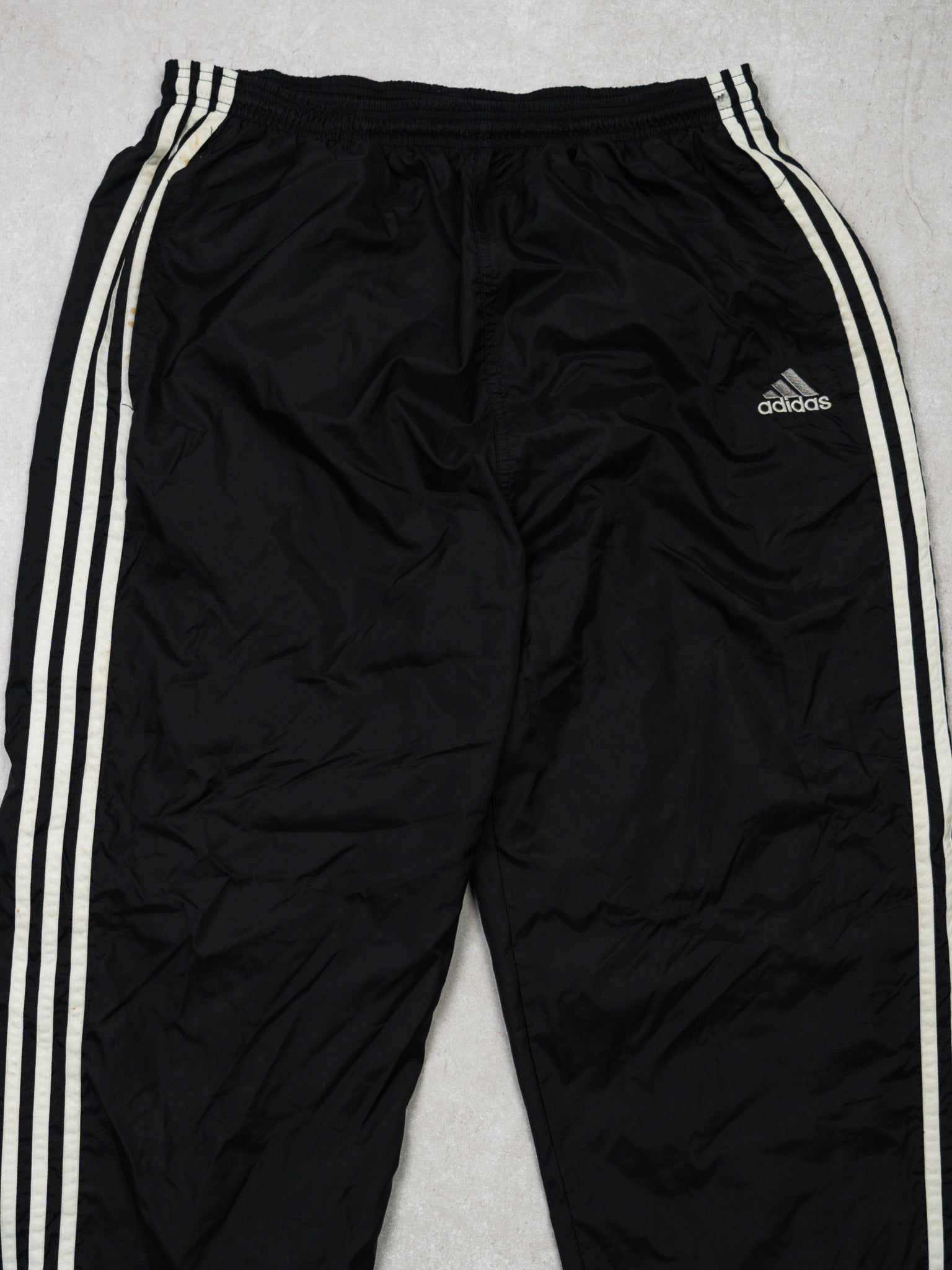 Vintage Black + White Adidas Windbreaker Pants 3.0 (L)