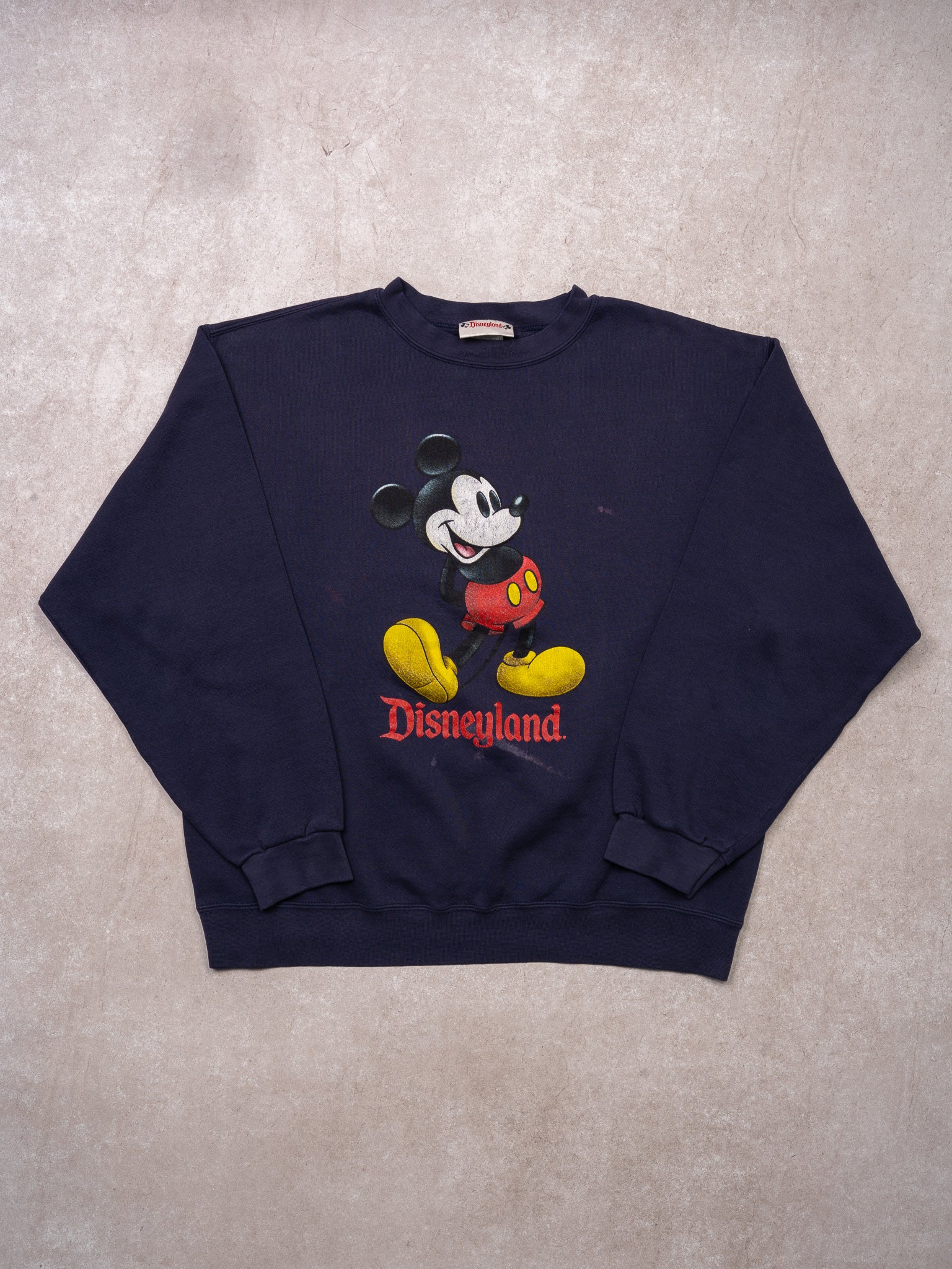 Vintage 90s Washed Blue Disneyland Mickey Crewneck (L)