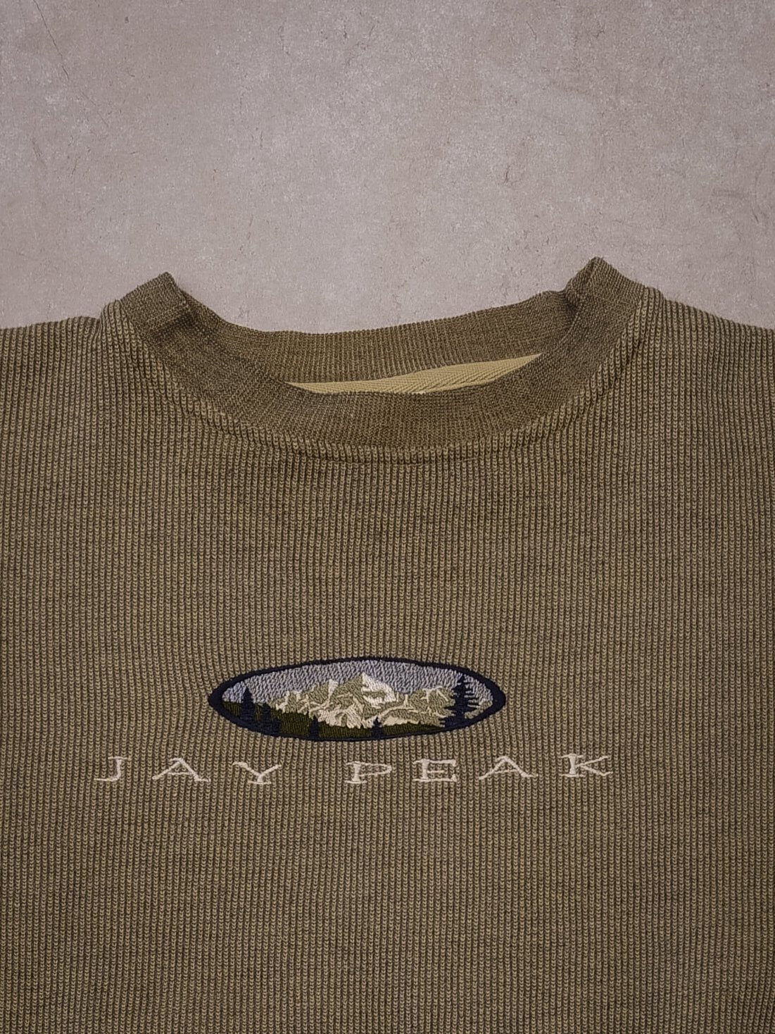 Vintage Beige Jay Peak Knit Crewneck (L)