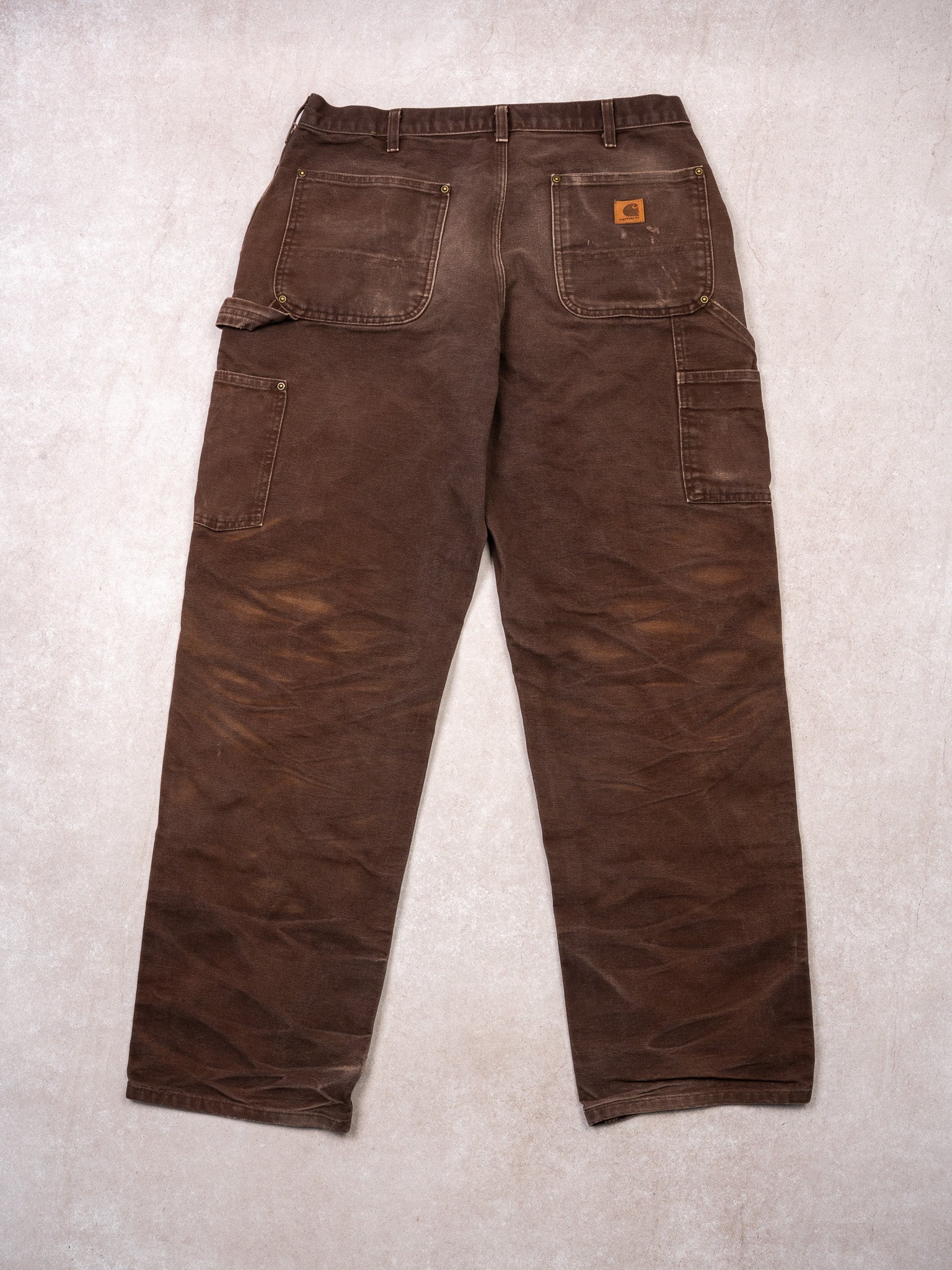 Vintage Rugged Brown Carhartt Double Knees Cargo Pants (34 x 32)