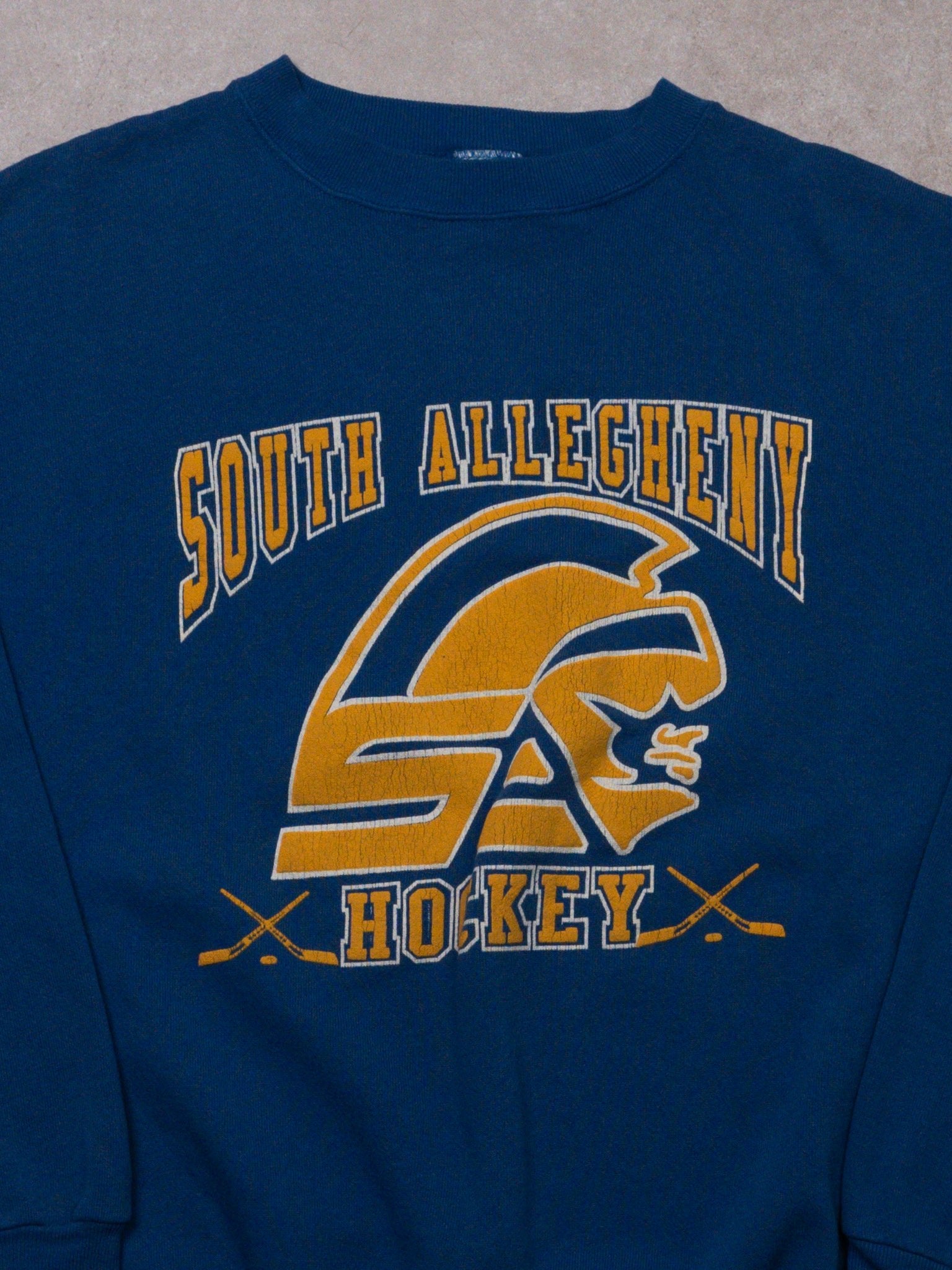 Vintage 90s Blue South Allegheny Hockey Crewneck (XL)