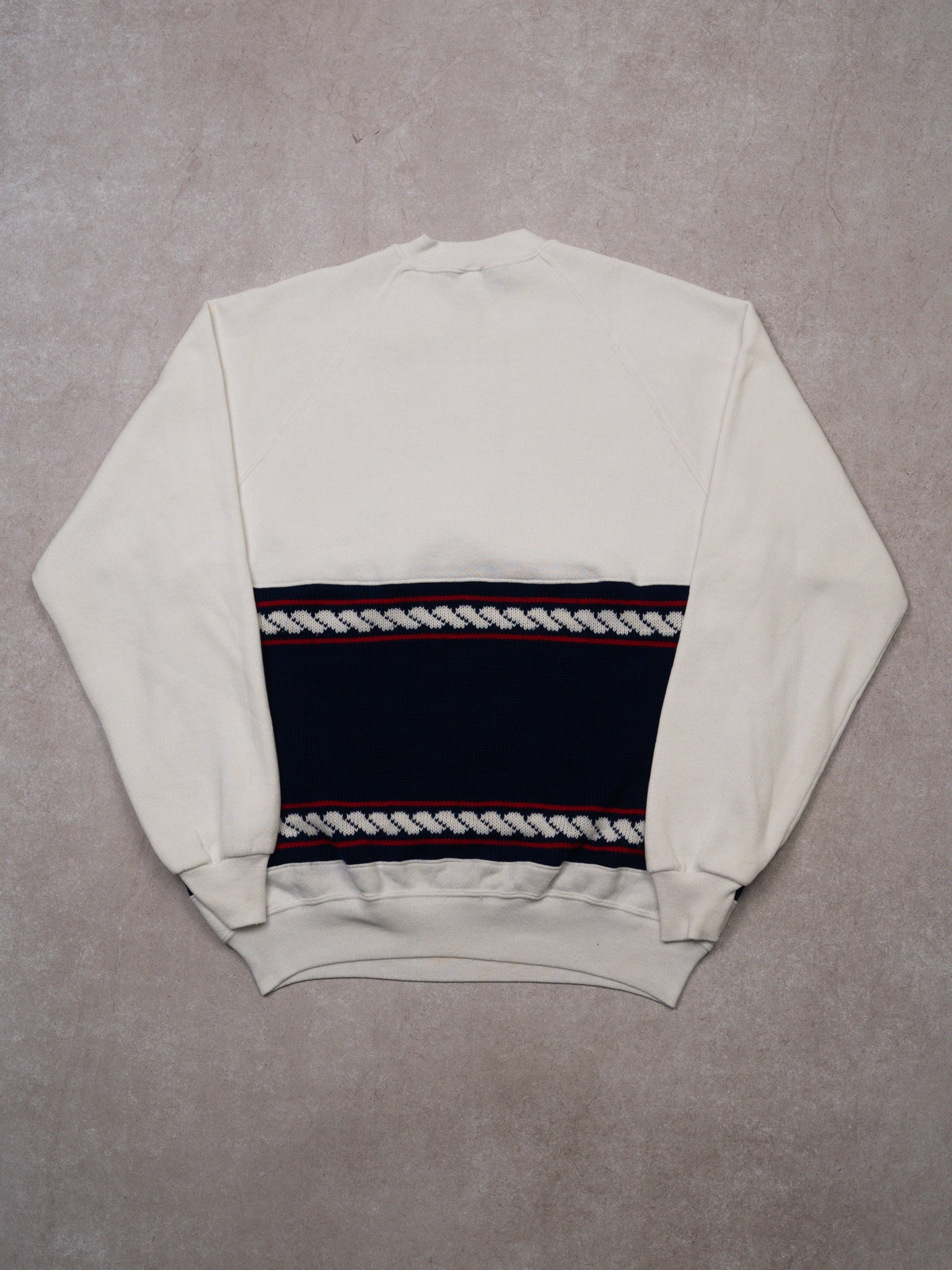 Vintage White + Blue + Red Lake Michigan Crewneck (L)