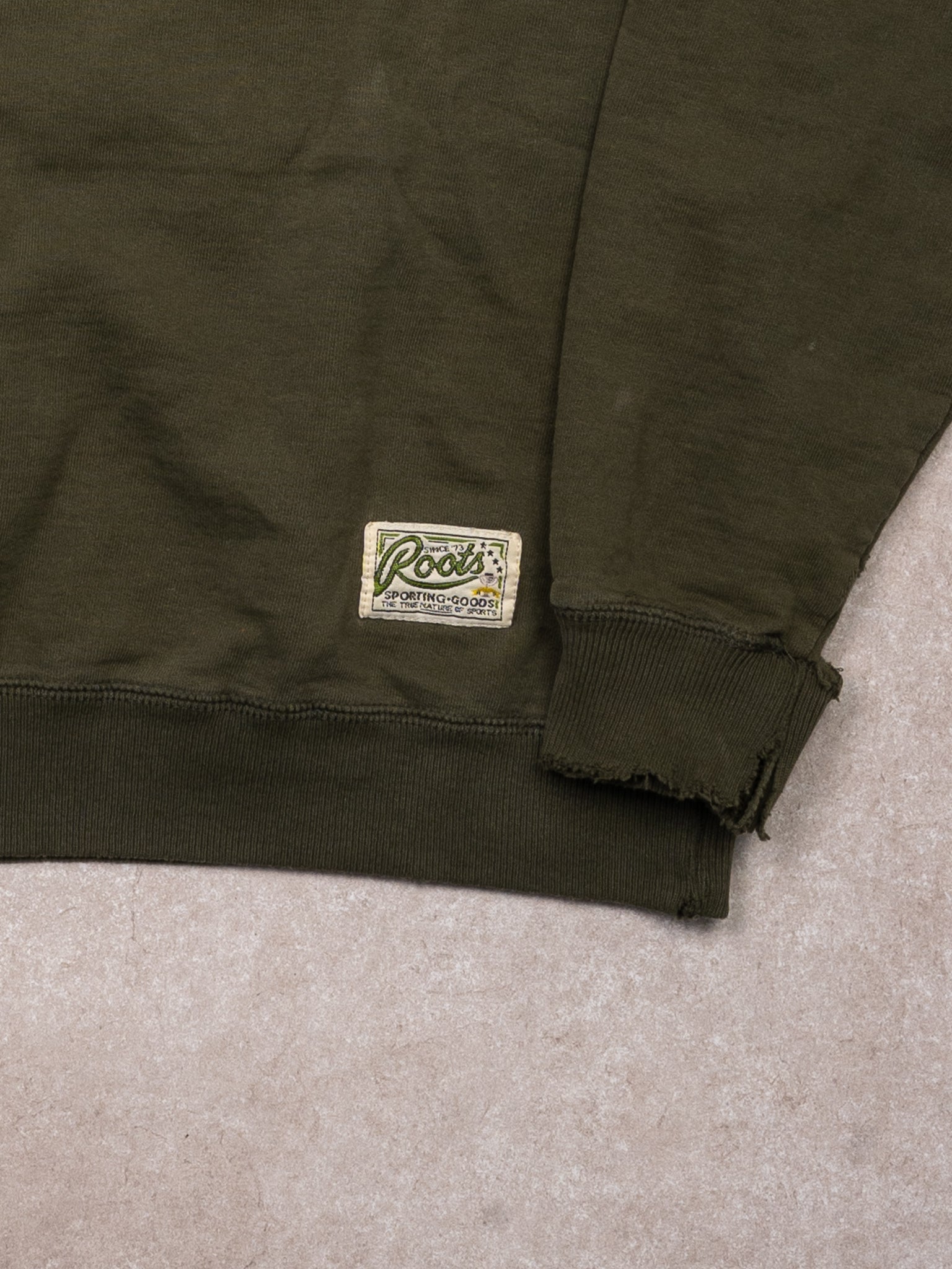 Vintage 90s Rugged Moss Green Roots Canada Crewneck (M)