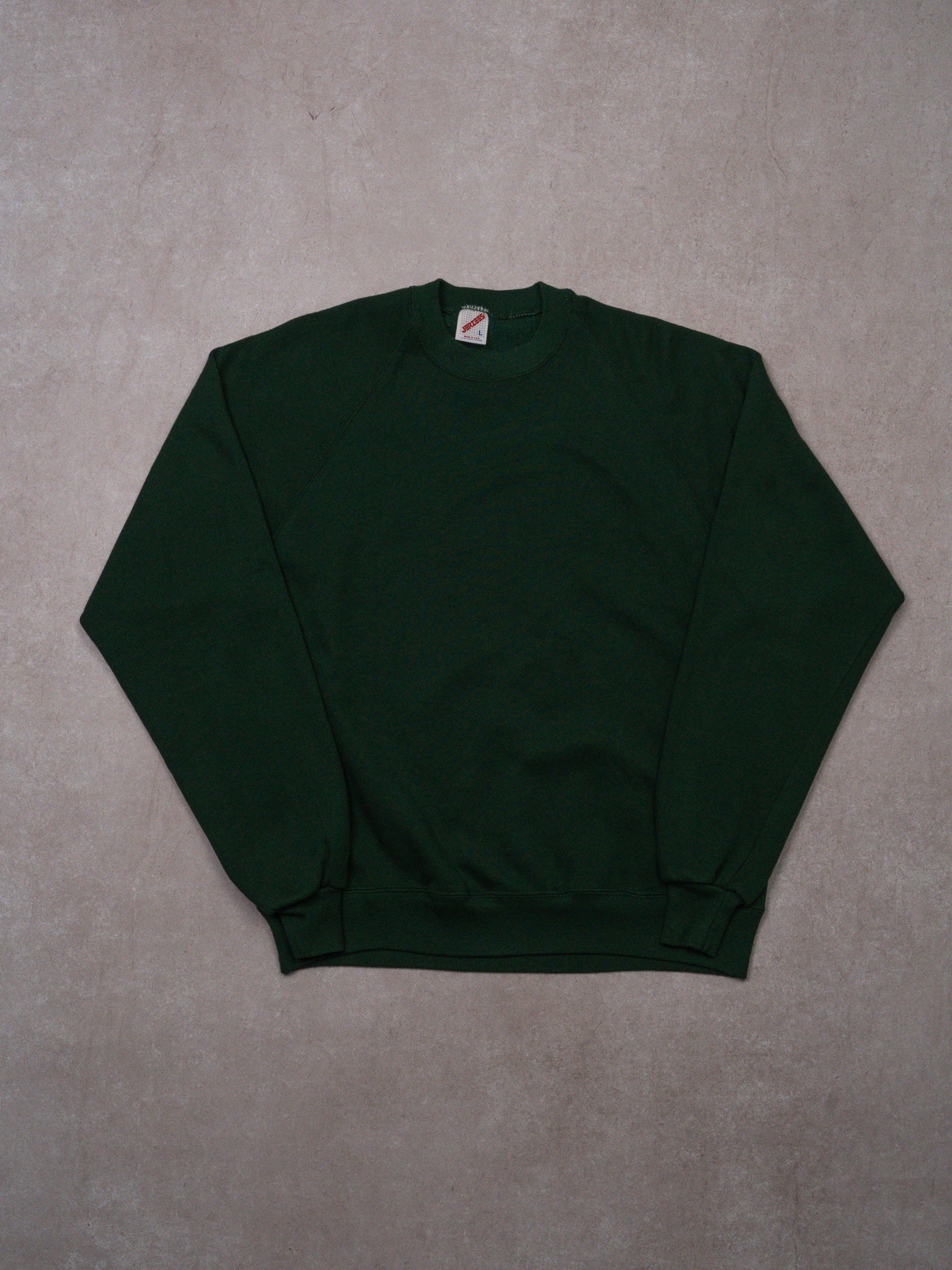 Vintage 90s Dark Green Jerzee Blank Crewneck (M)